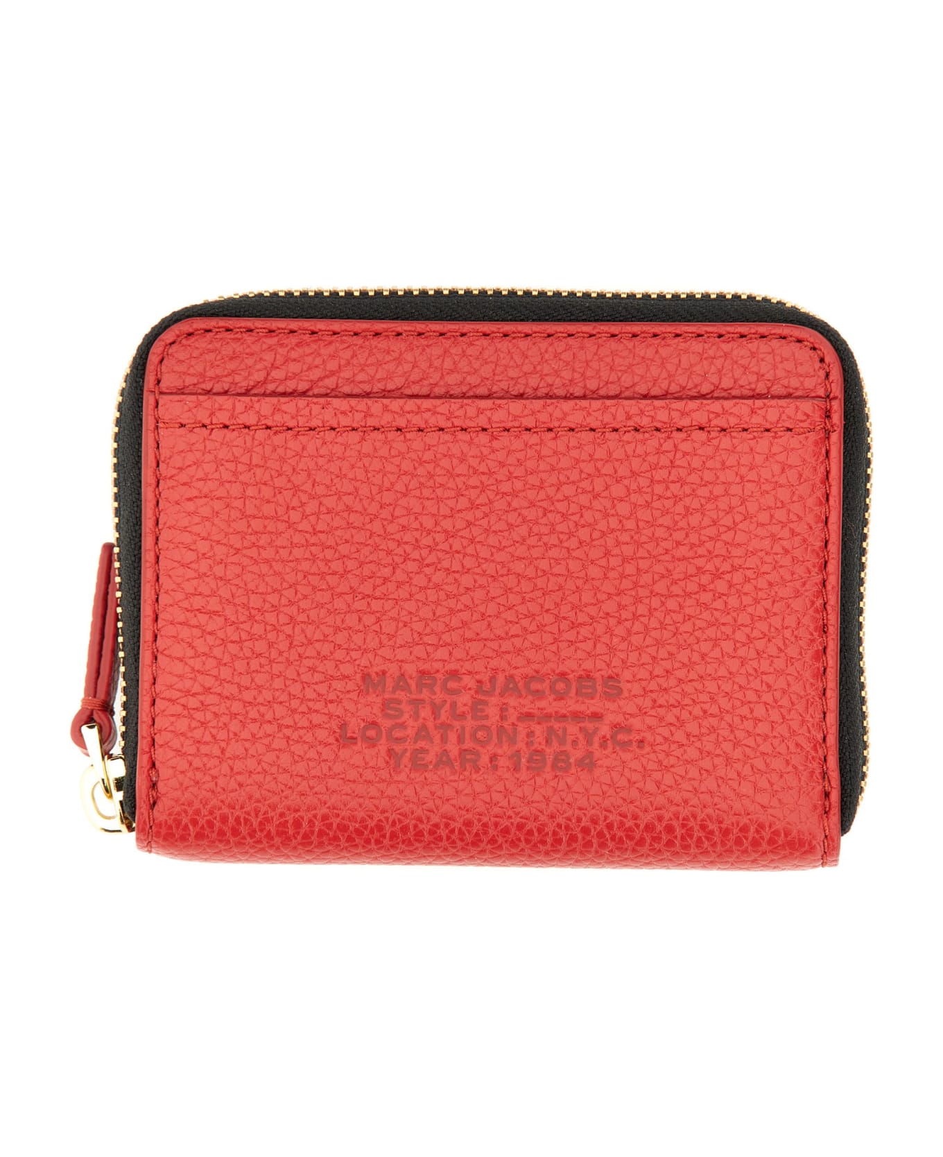 Marc Jacobs Leather Wallet With Zipper - ROSSO