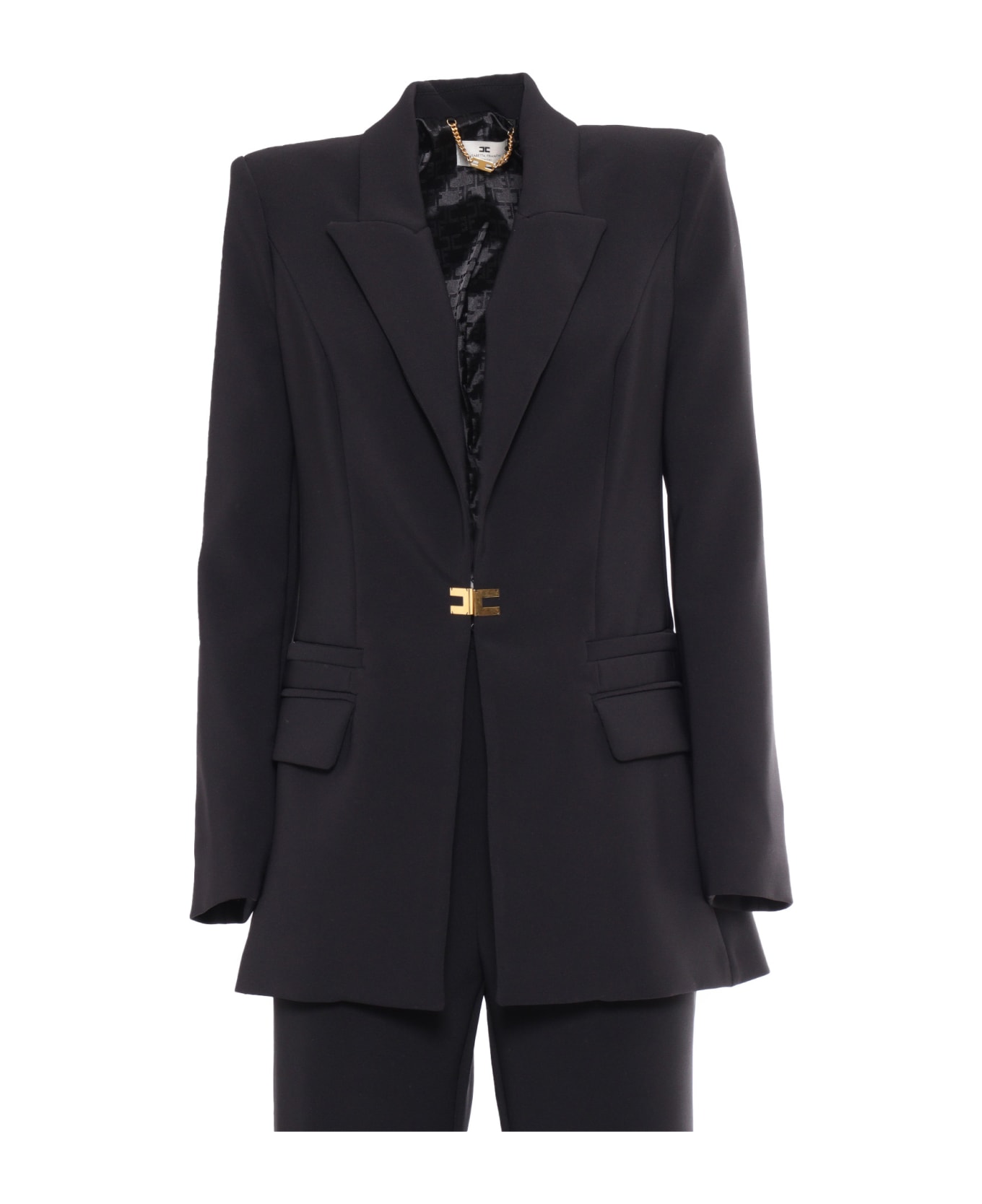 Elisabetta Franchi Jacket+trousers - BLACK