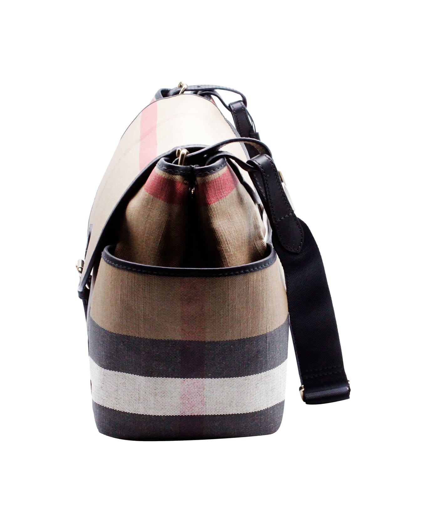 Burberry Mum Changing Bag Made Of Cotton Canvas With Check Pattern With Shoulder Strap, Comfortable Internal Pockets And Changing Mat. Measures Cm. 38x30x17 - Check