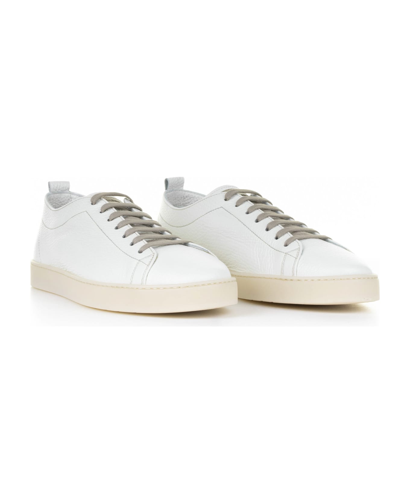 Barrett White Leather Sneaker - BIANCO スニーカー