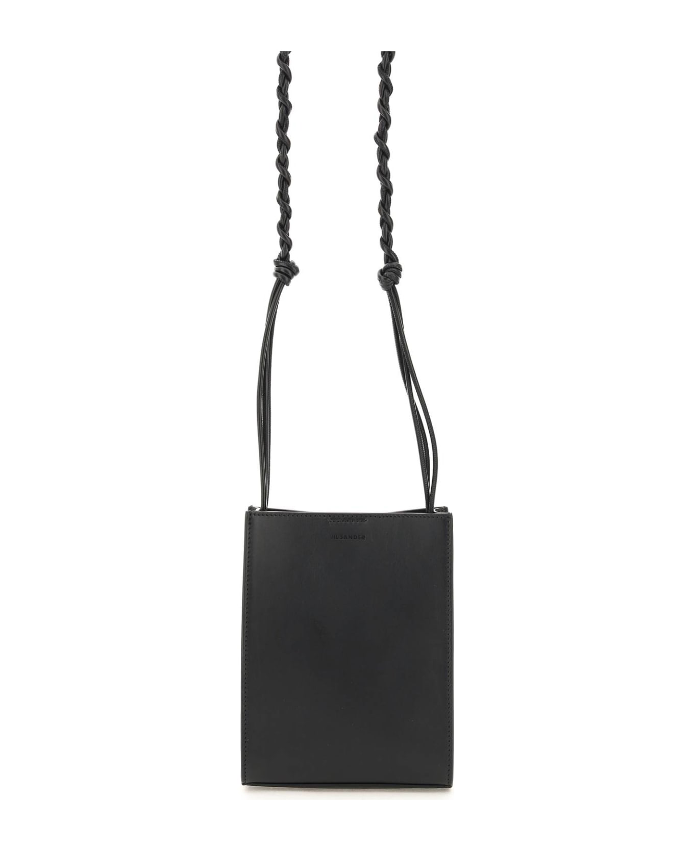 Jil Sander Tangle Crossbody Bag In Black Leather - Black