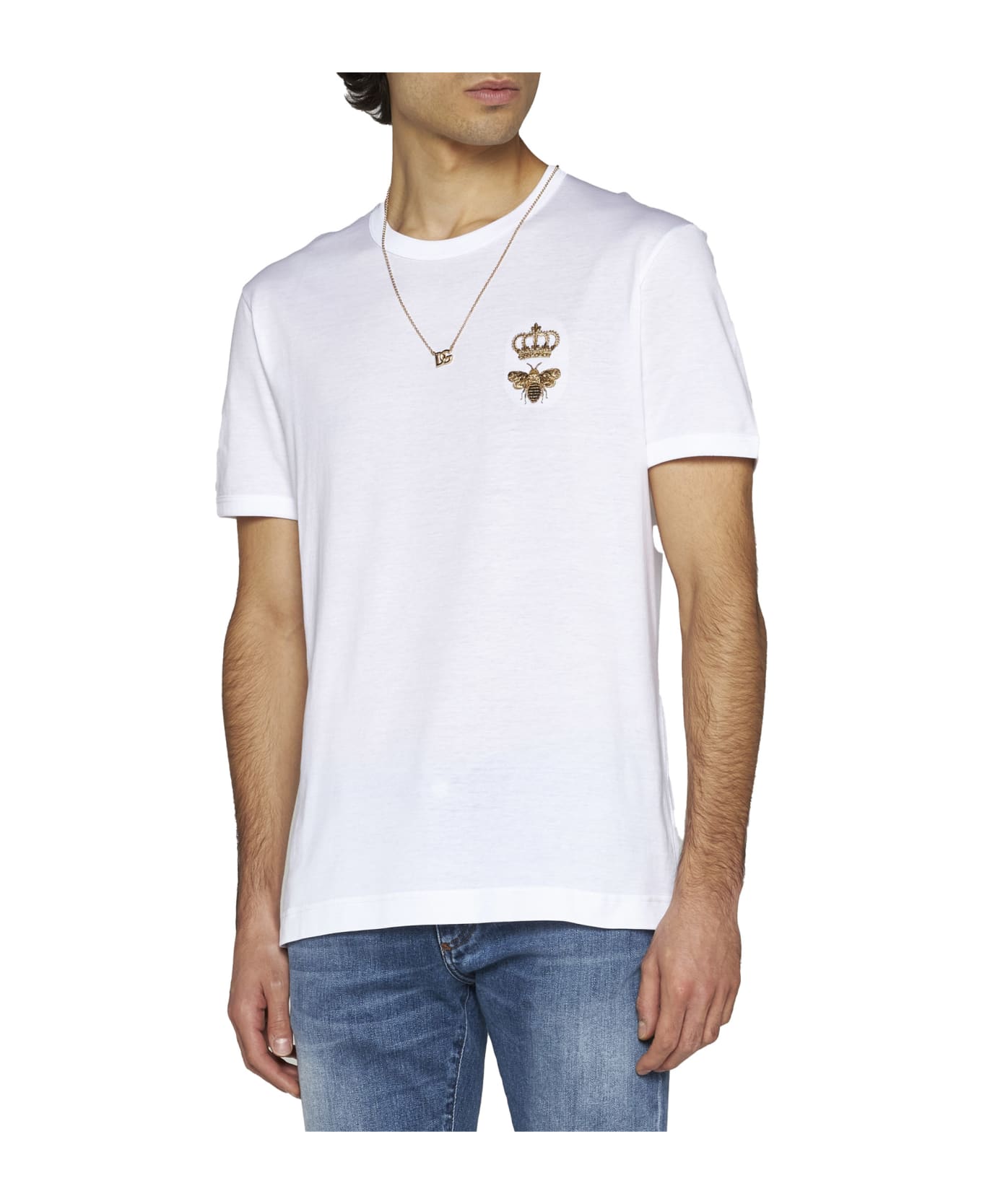 Dolce & Gabbana Cotton Crew-neck T-shirt - Bianco ottico