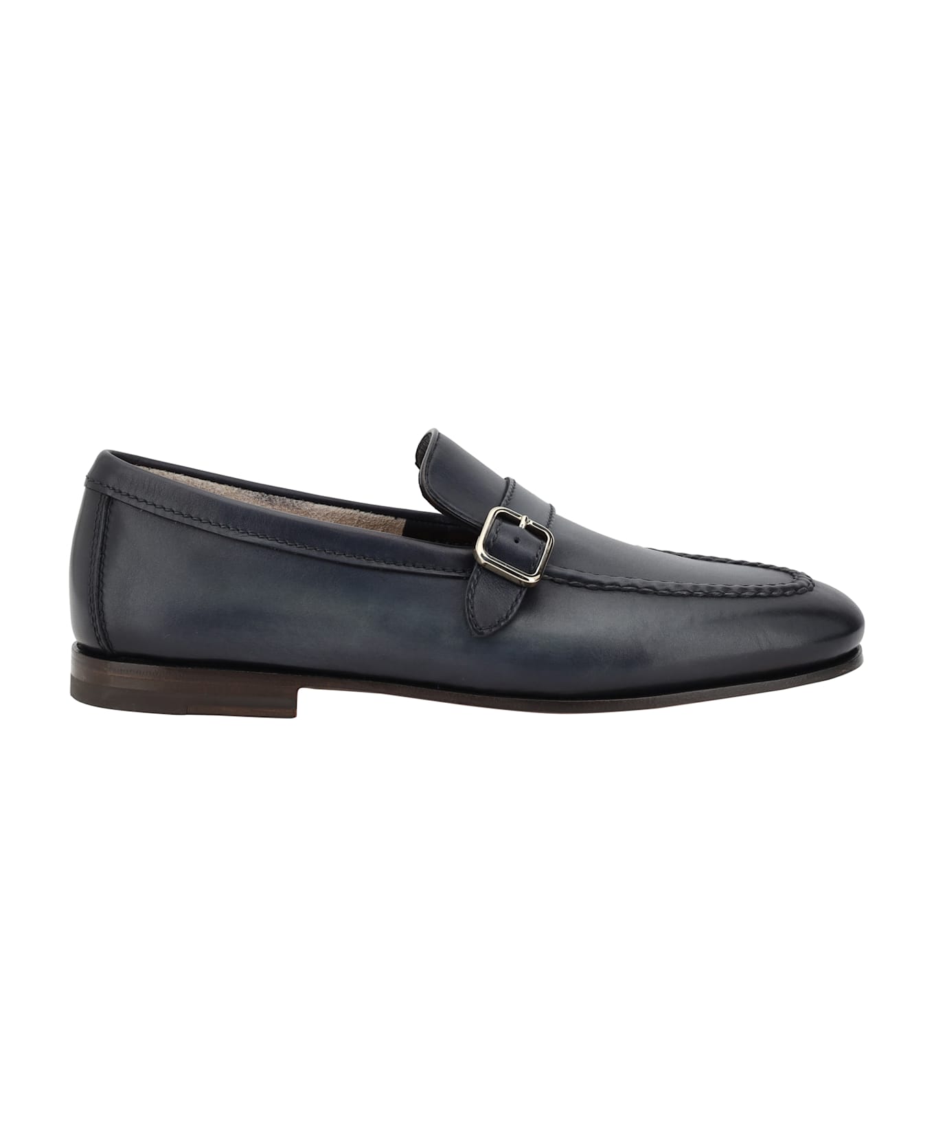 Santoni Loafers With A Single Buckle
