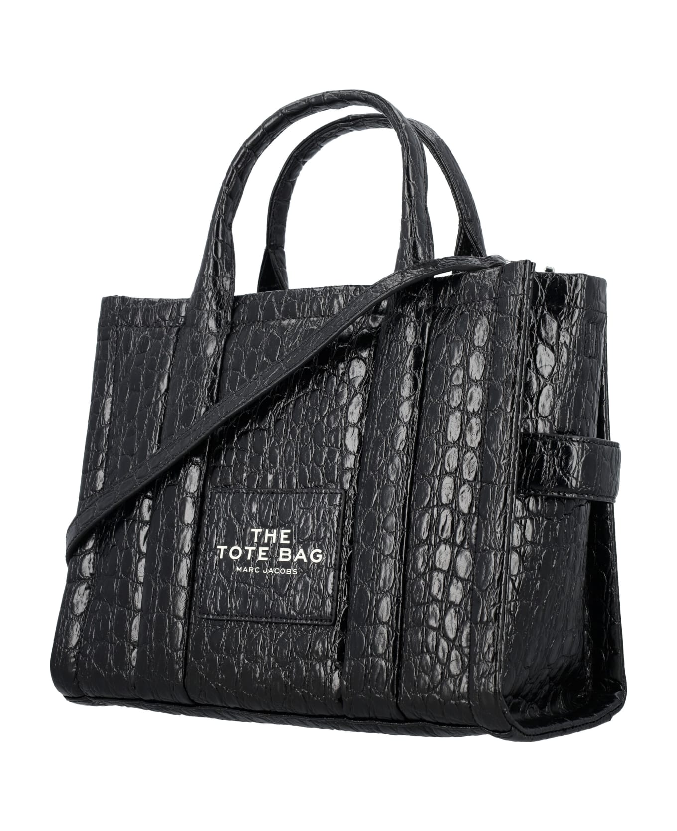 Marc Jacobs The Croc-embossed Medium Tote - BLACK トートバッグ