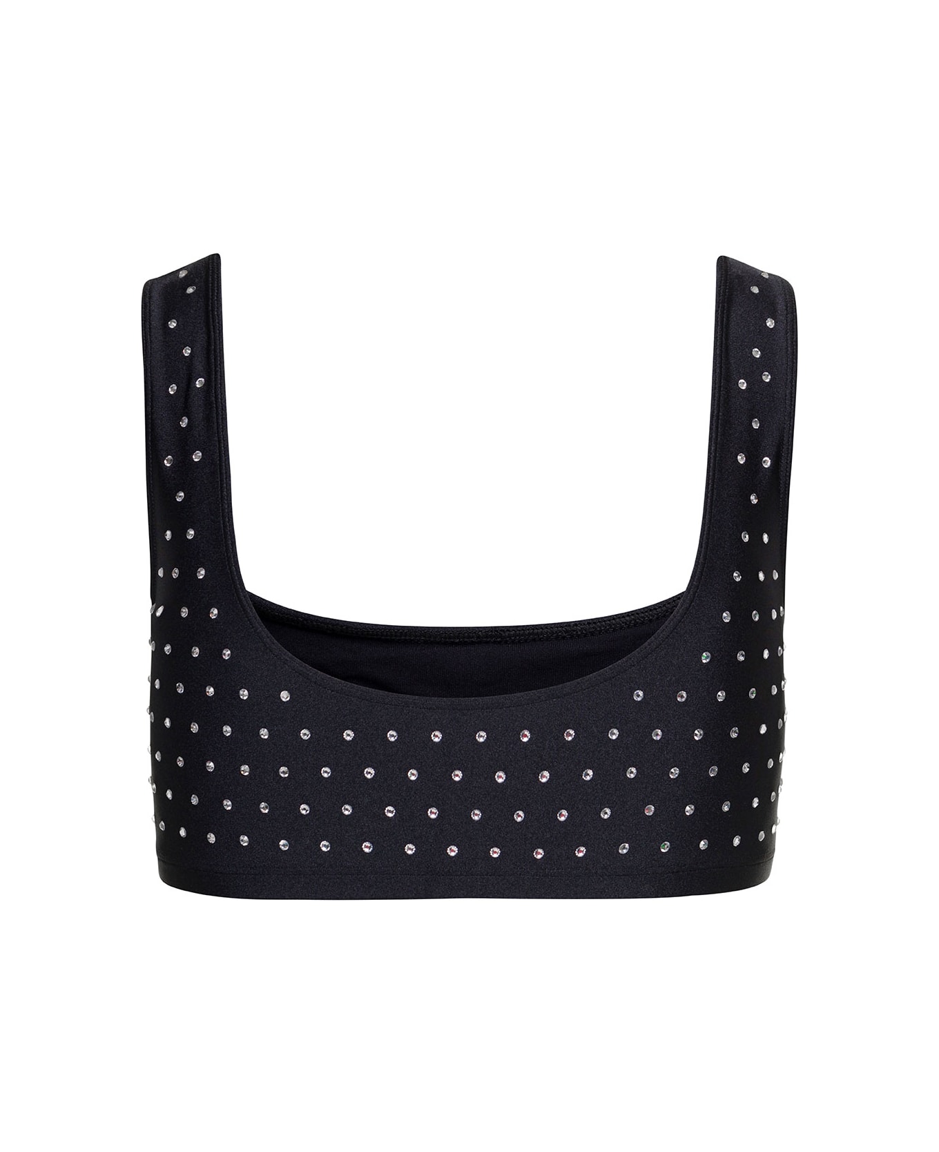 The Andamane Black Sports Bra With Crystals In Polyammide Woman - Black トップス