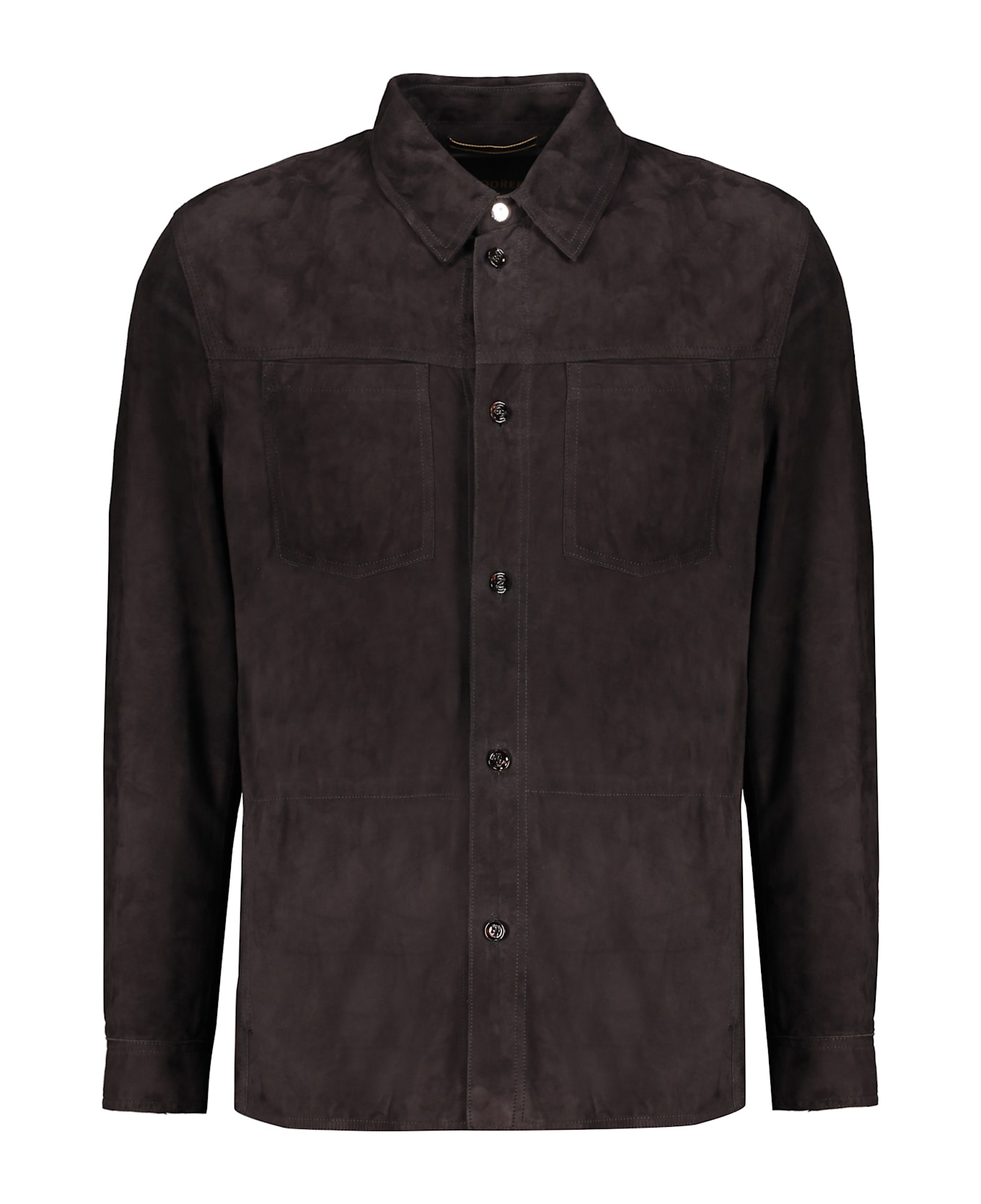 Moorer Leather Shirt - brown