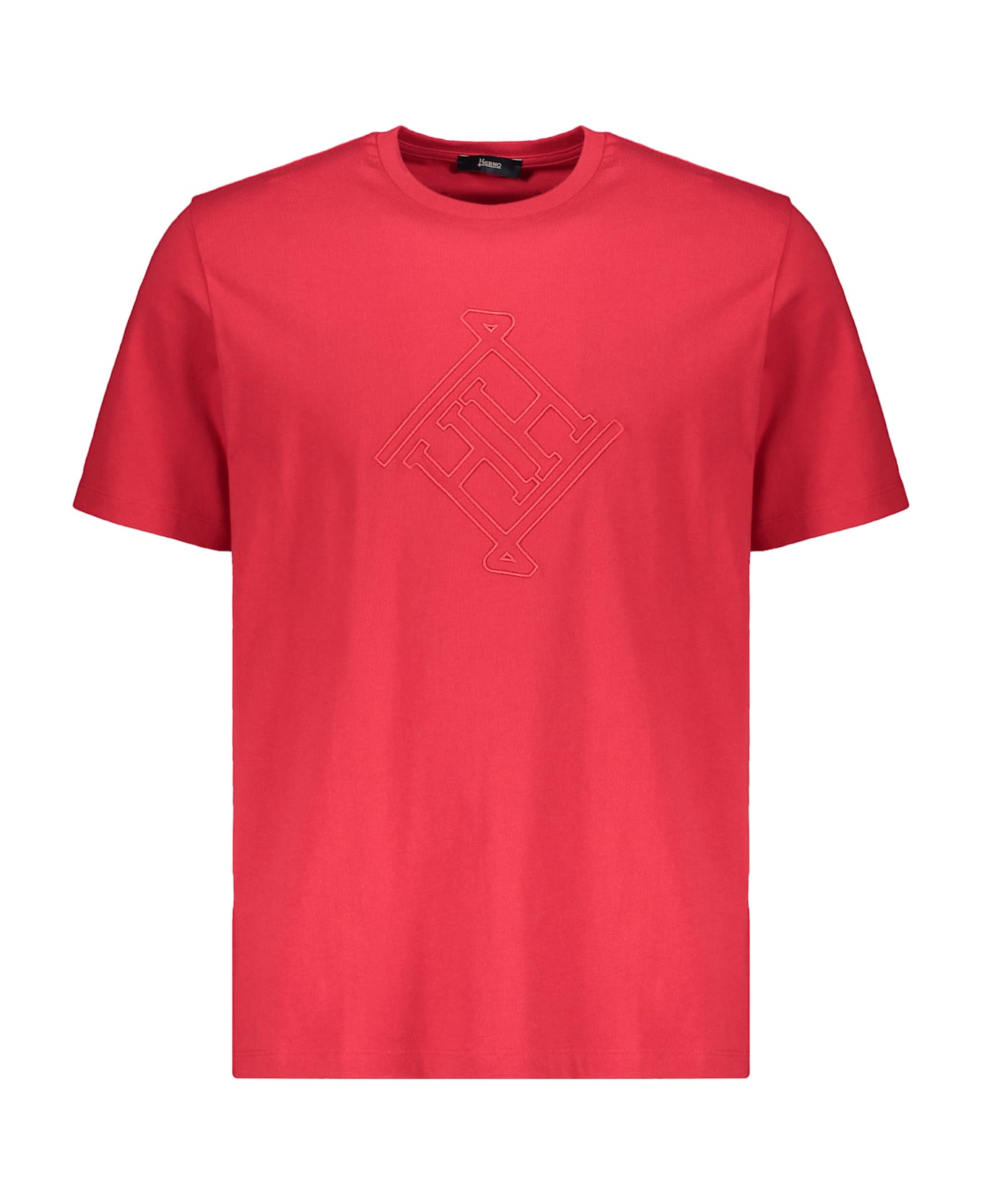 Herno Red Comfortable T-shirt, Versatile Short Sleeves - red