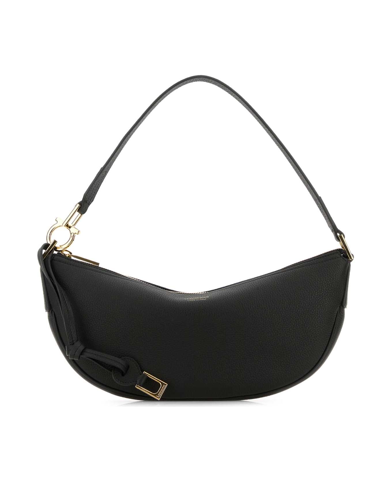 Ferragamo Black Leather Shoulder Bag - NERO