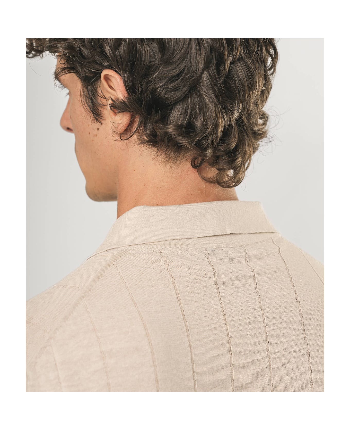 Larusmiani Linen And Cotton Polo Saint Tropez Sweater - Beige