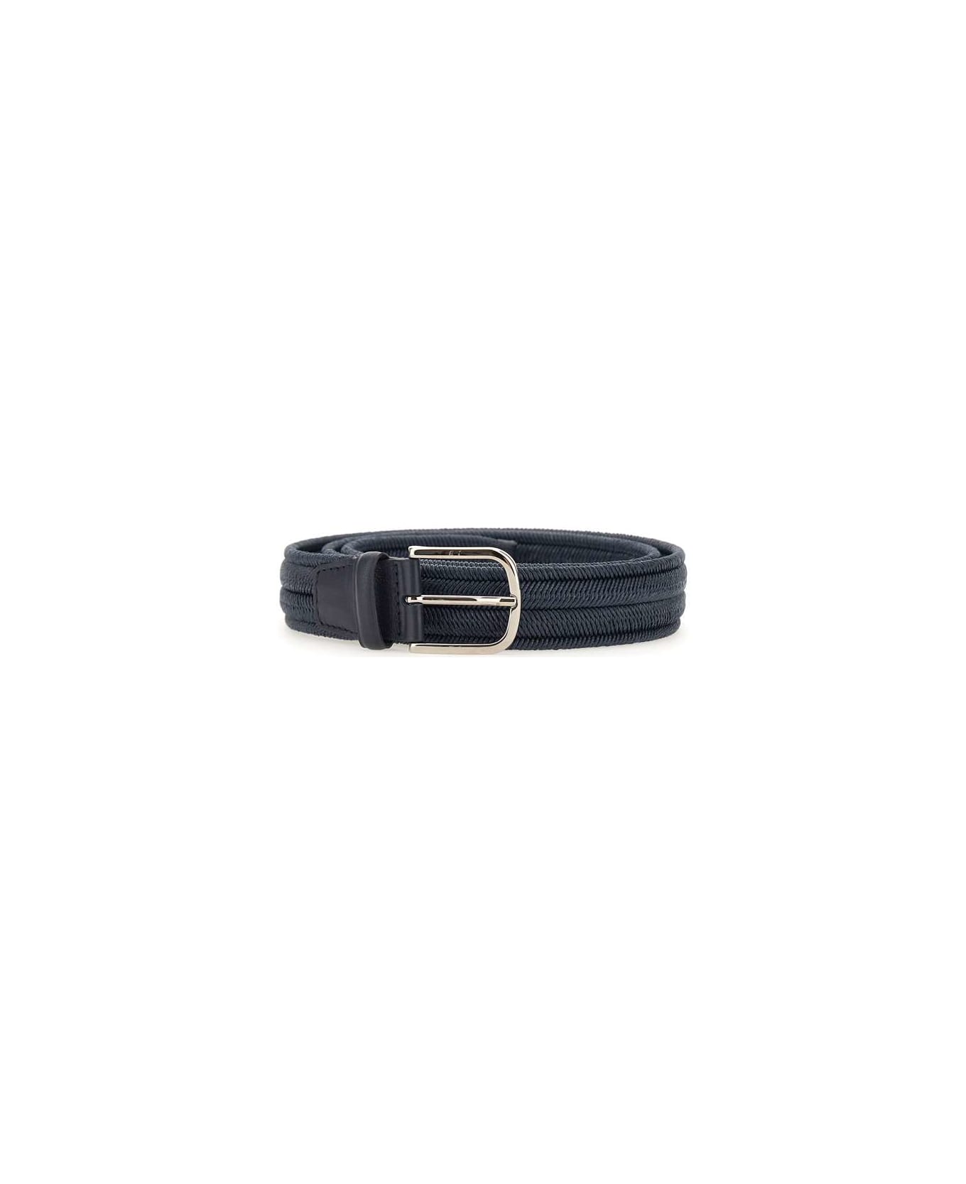 Orciani Cotton And Leather Belt - BLUE