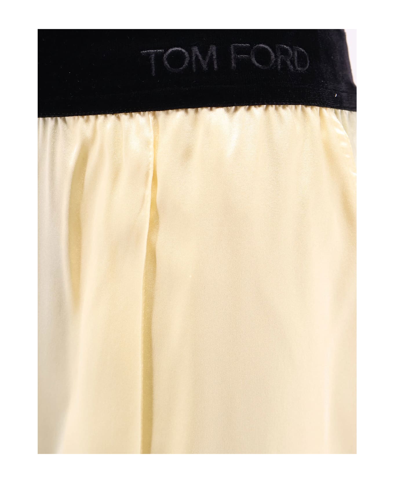 Tom Ford Pyjamas Stretch Satin Trousers - PALE LEMON