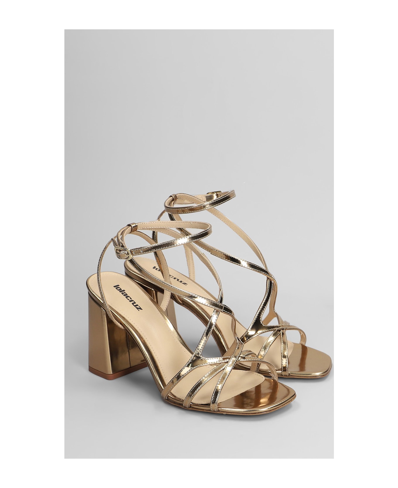 Lola Cruz Angela 85 Sandals In Gold Leather - gold