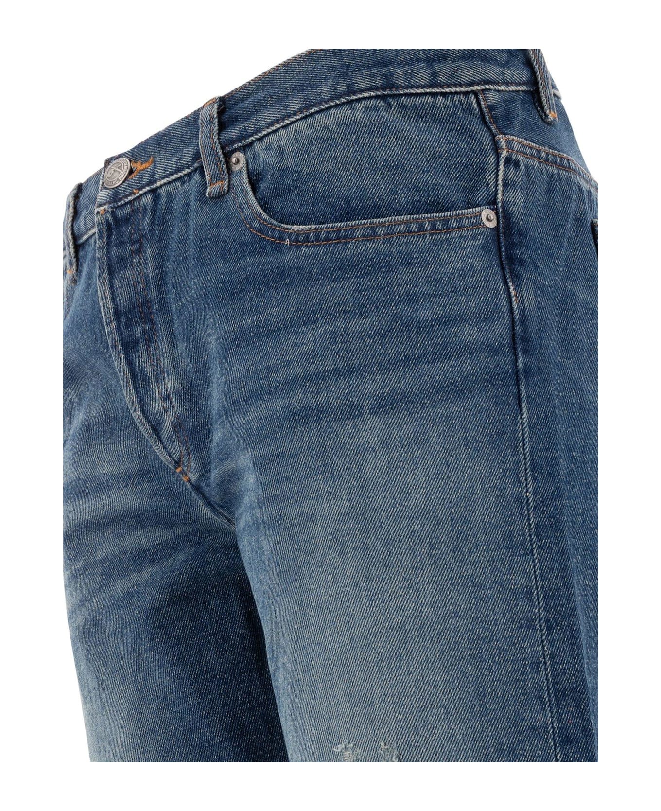 A.P.C. Straight Leg Distressed Jeans - DENIM