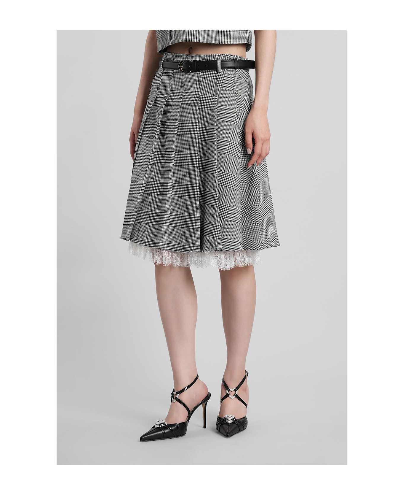 self-portrait Skirt In Black Polyester - BLACK