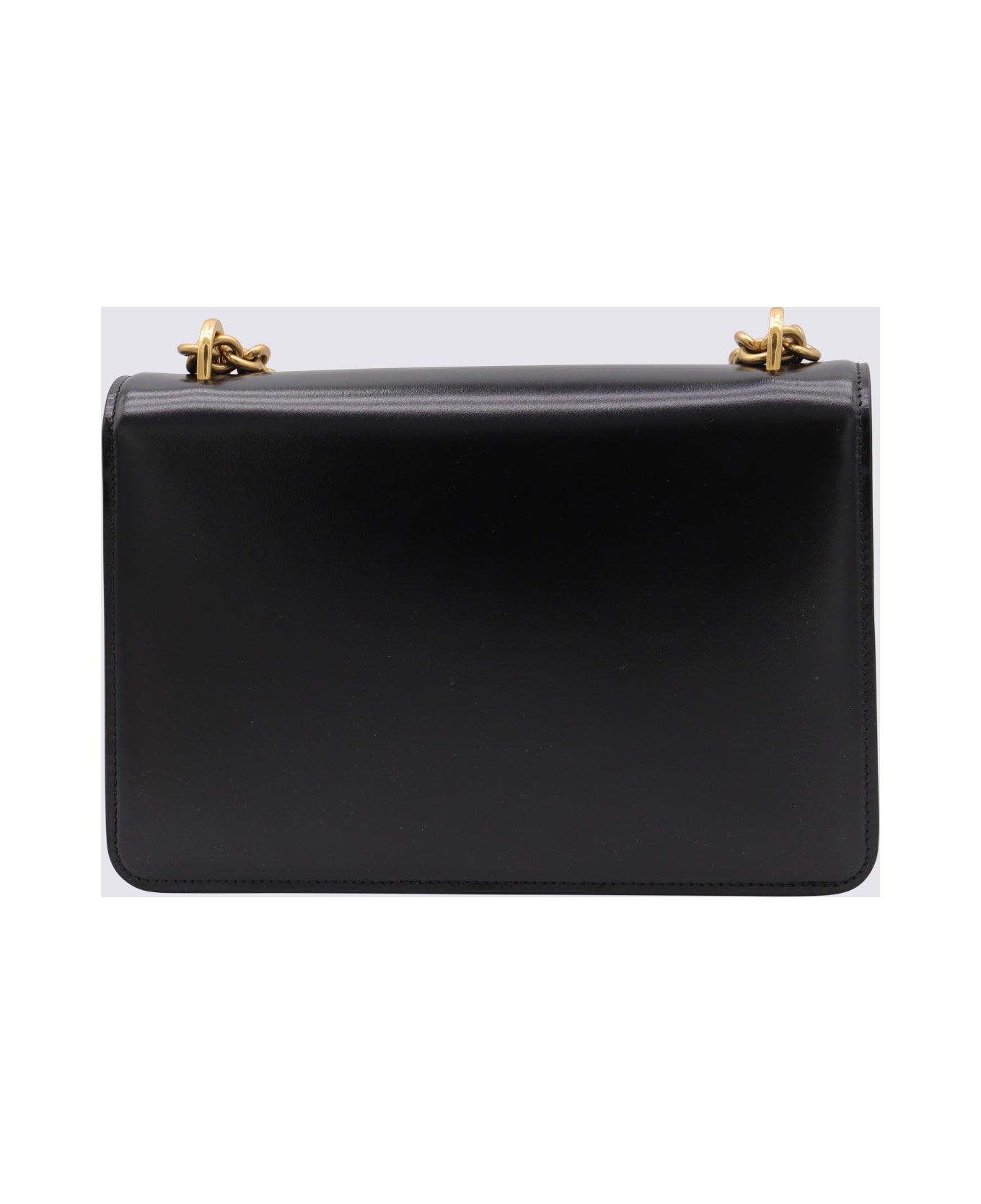 Black Leather Vain Shoulder Bag