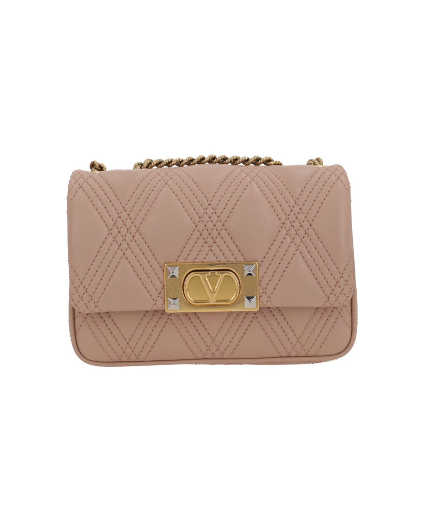 Valentino Garavani Garavani Rockstud Foldover Top Shoulder Bag - Pink