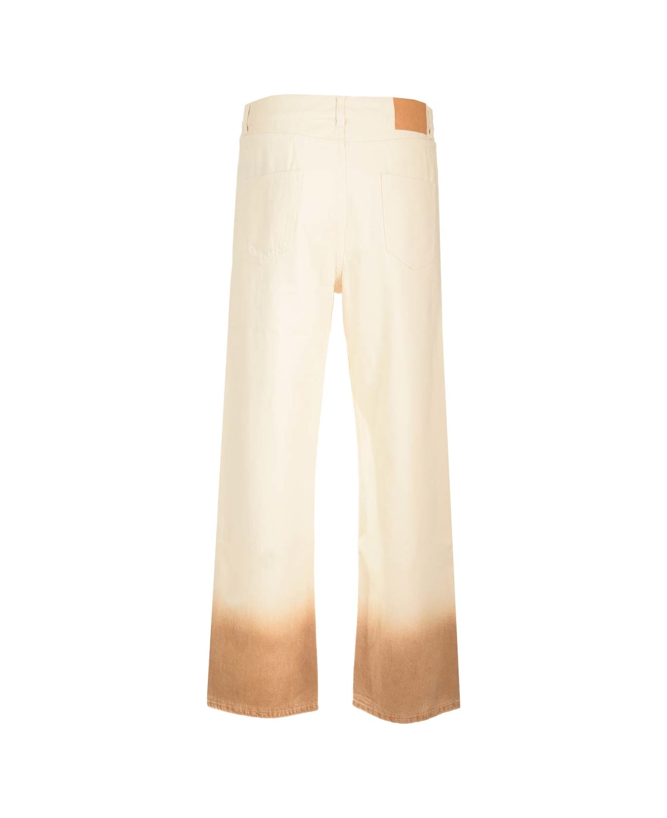 Alanui Straight Jeans With Dip-dye Effect - Sand