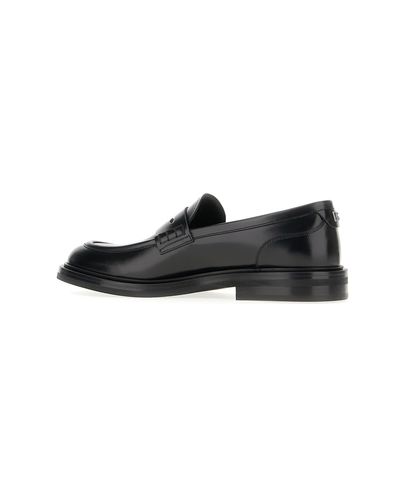 Dolce & Gabbana Black Leather Loafers - BLACK ローファー＆デッキシューズ