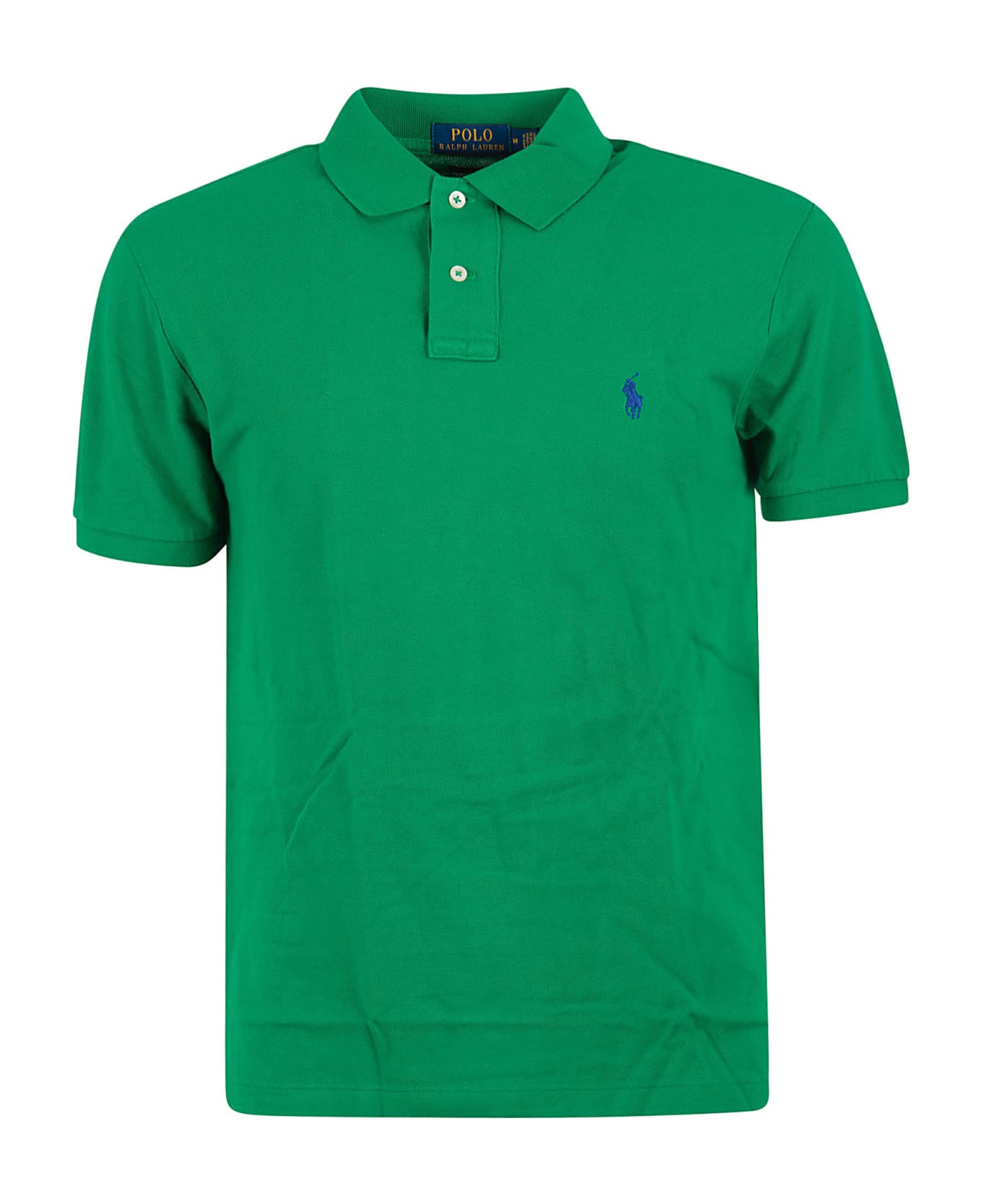 Ralph Lauren Logo Embroidered Polo Shirt - Billiard