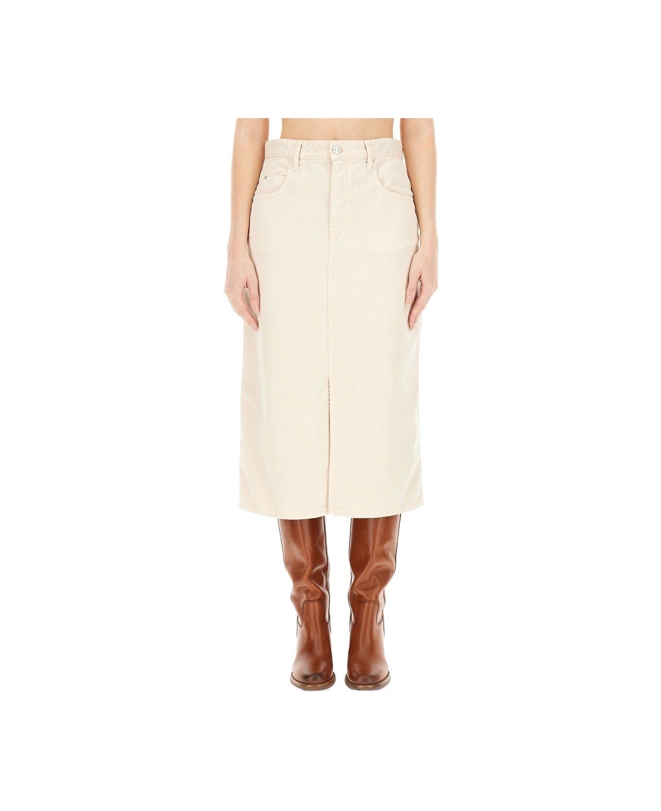 Isabel Marant High-rise Front Slit Skirt - POWDER スカート