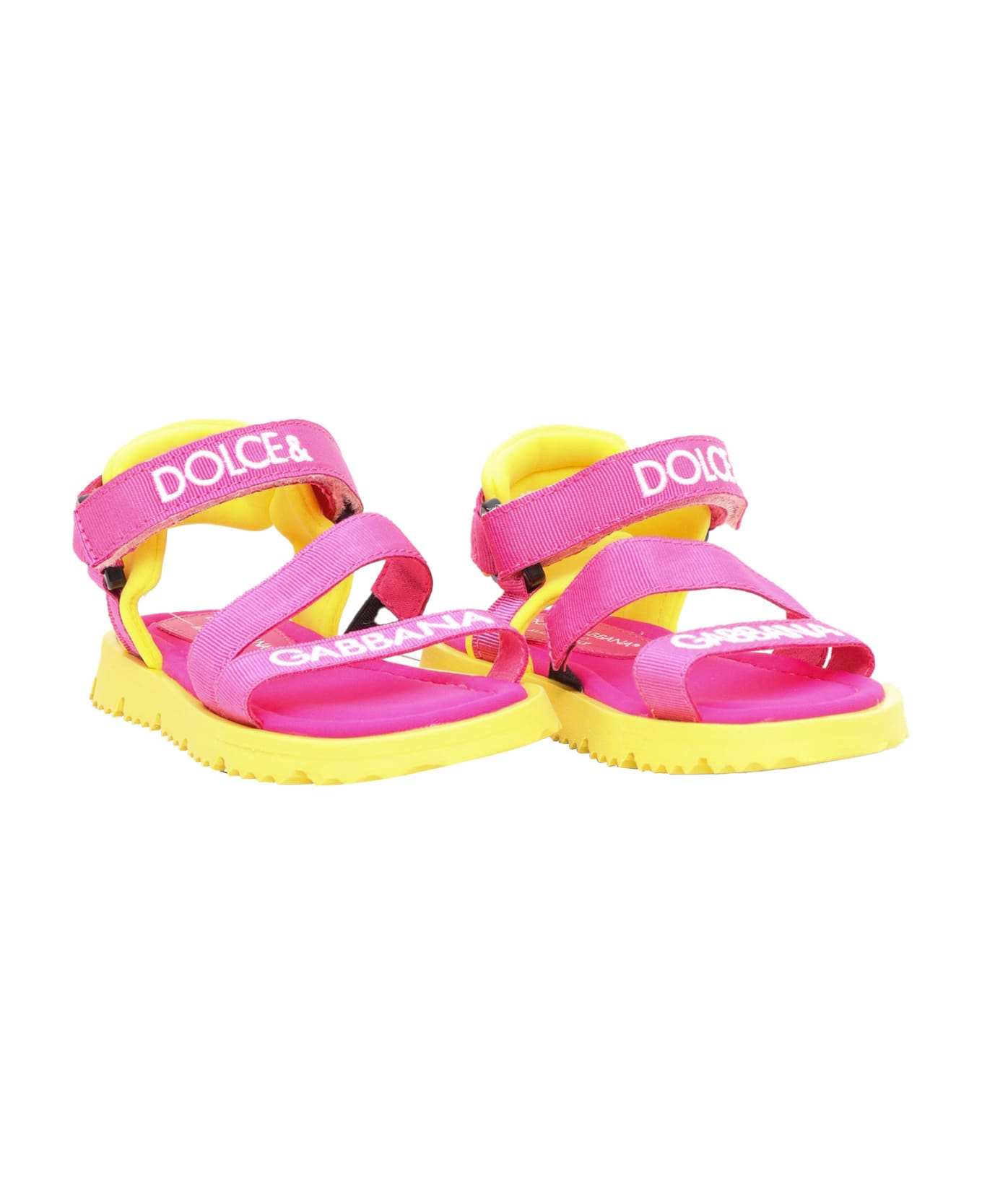 Dolce & Gabbana Pink And Yellow D&g Sandals - YELLOW