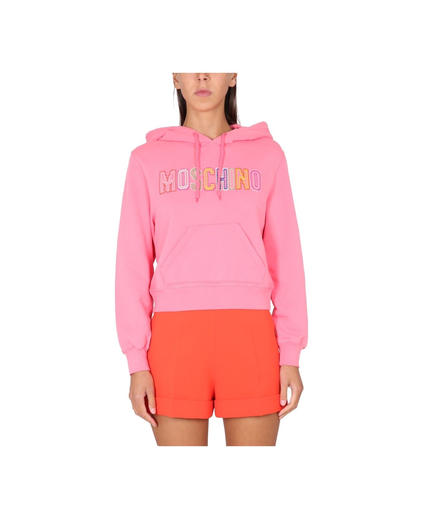 Moschino Hoodie With Logo - PINK