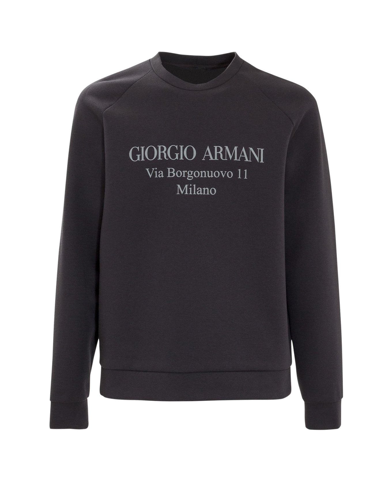 Giorgio Armani Logo Print Crewneck Sweatshirt - Ubvn