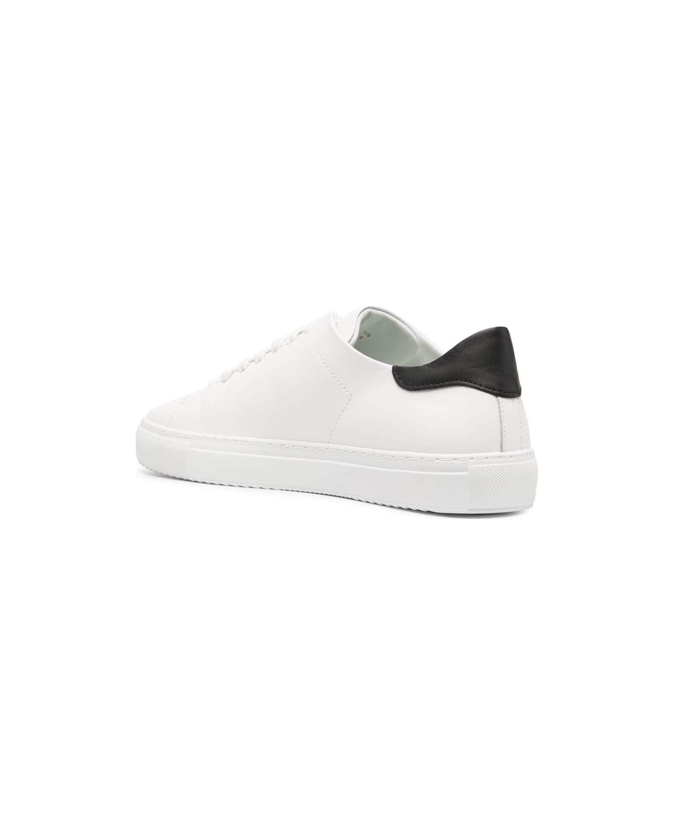 Axel Arigato 
clean 90 Contrast
 White Low Top Sneakers With Laminated Logo In Leather Man - White/black