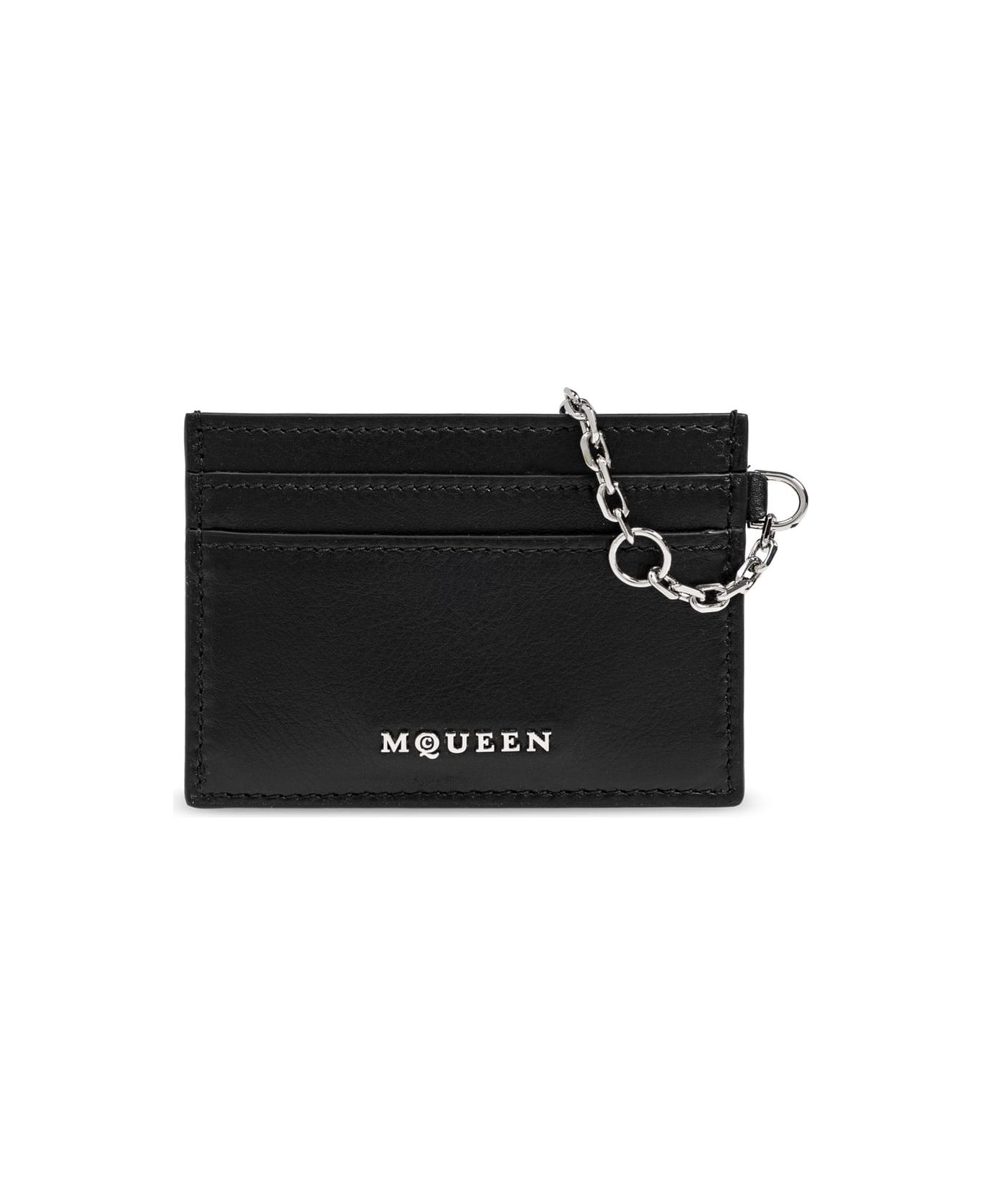 Alexander McQueen Sling Logo Plaque Card Holder - BLACK