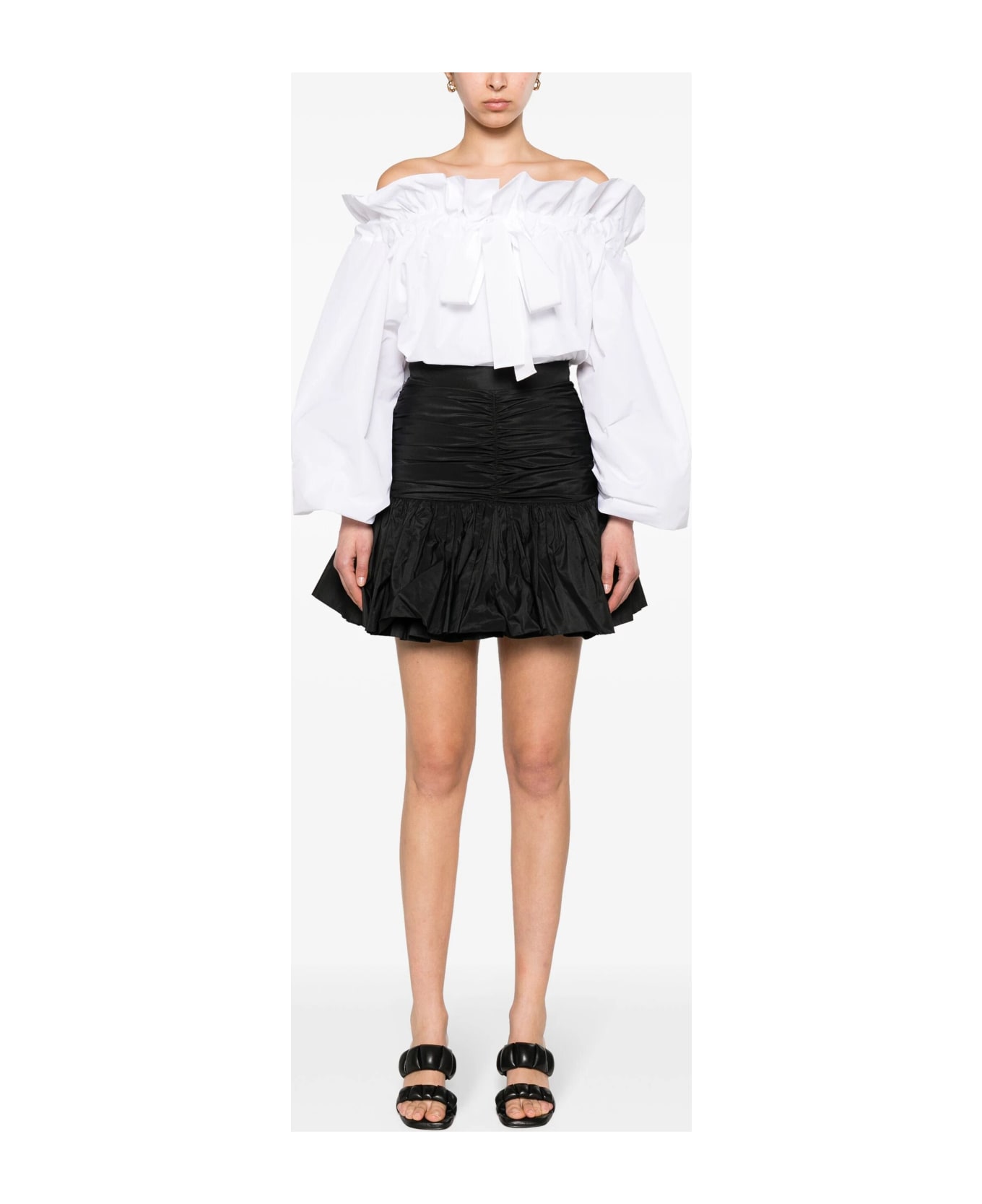 Patou Ruffle Mini Skirt - B Black