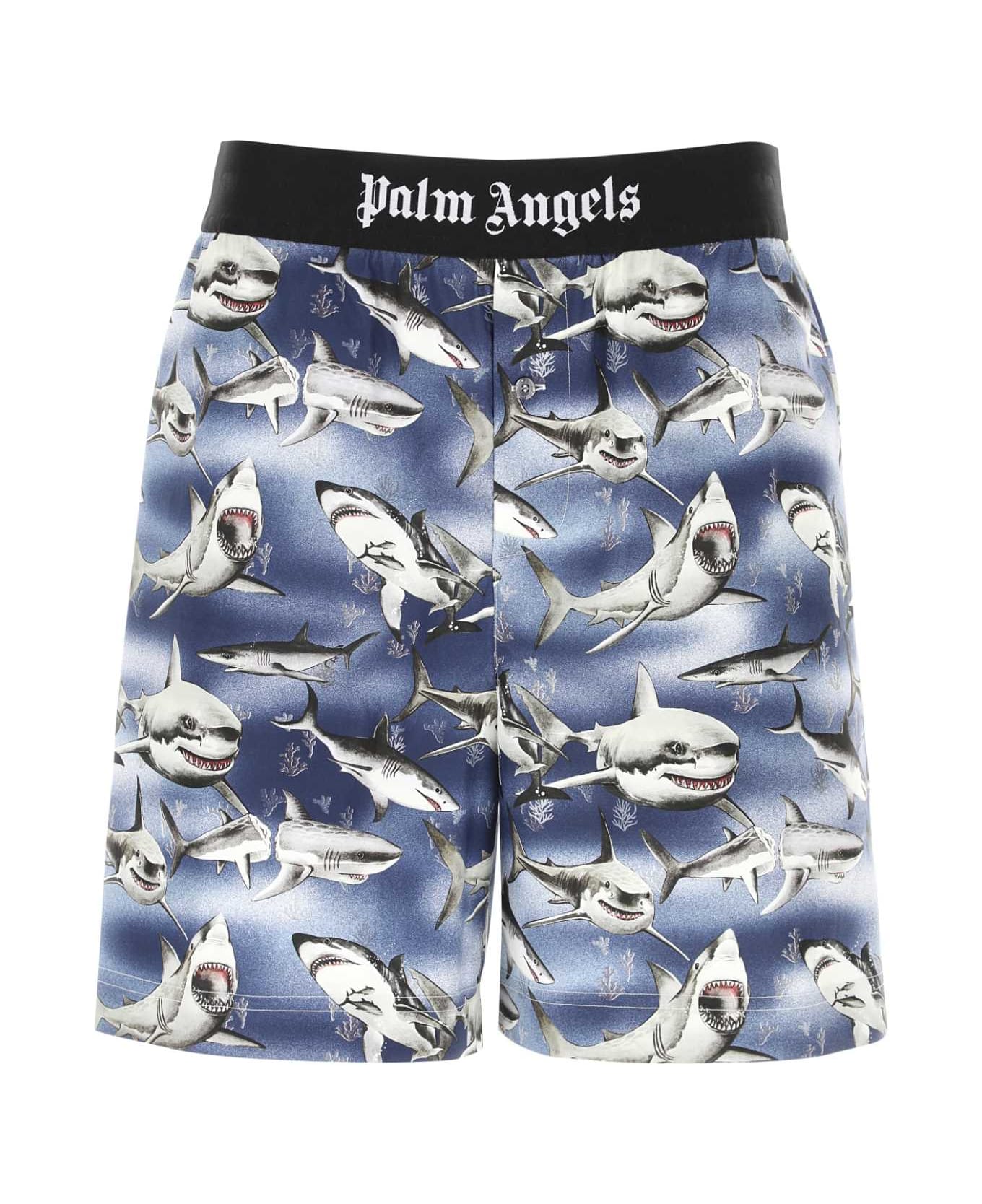 Palm Angels Printed Poplin Bermuda Shorts - Multicolor