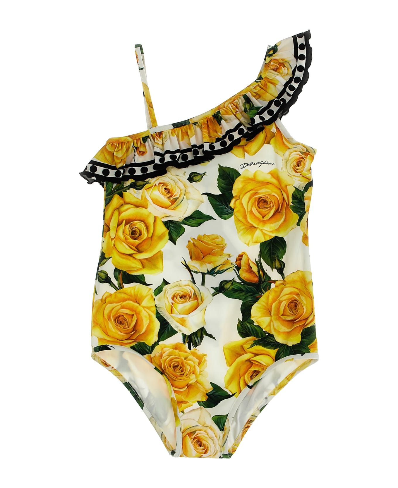 Dolce & Gabbana 'rose Gialle' One-piece Swimsuit - Multicolor