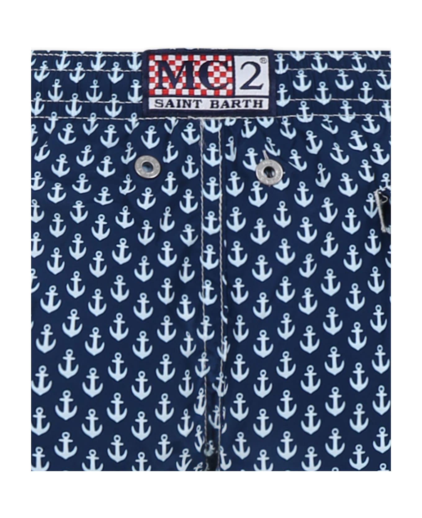 MC2 Saint Barth Blue Swim Shorts For Boy With Anchor Print - Blue