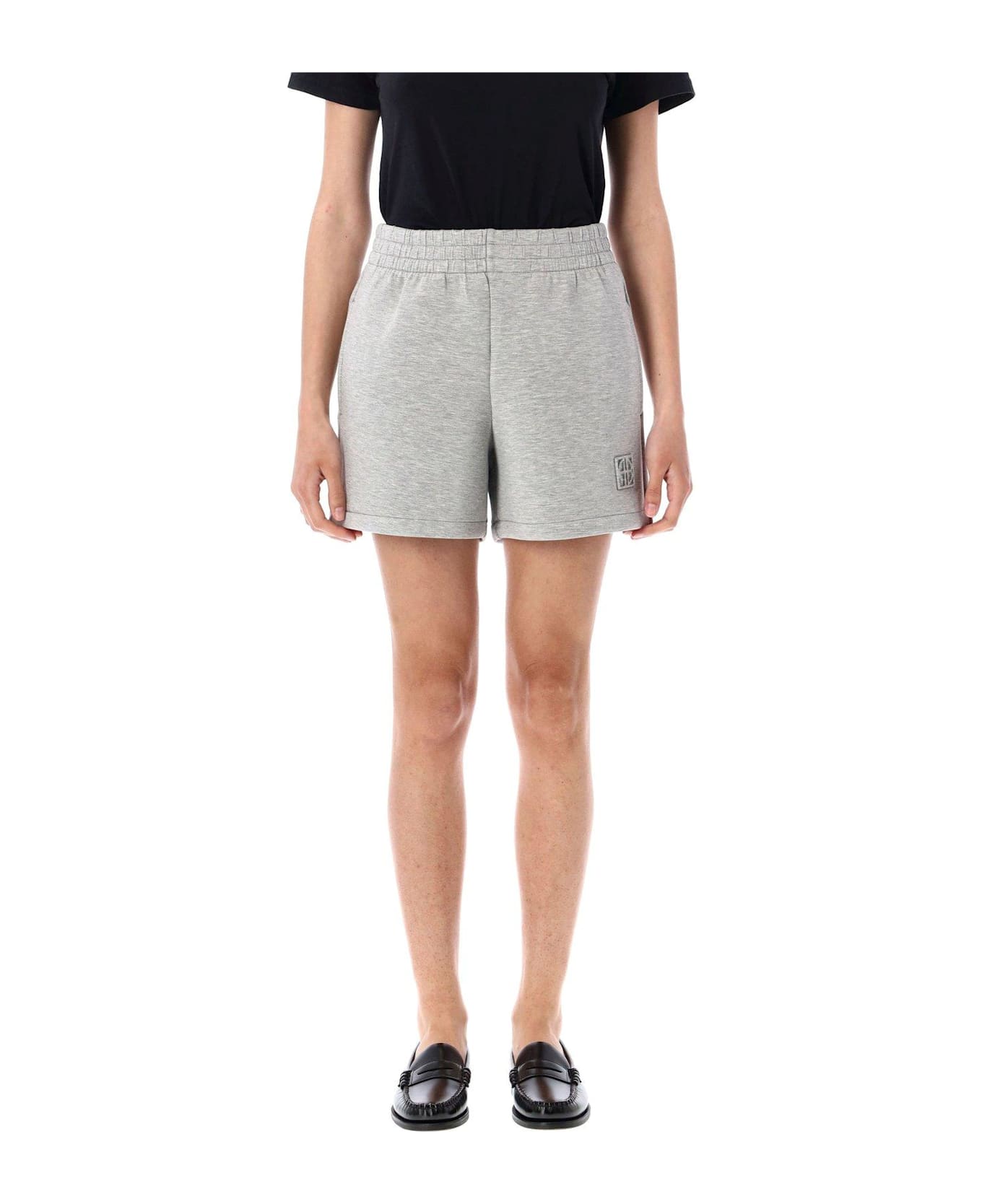 Anine Bing Monogram Embossed Shorts - GREY