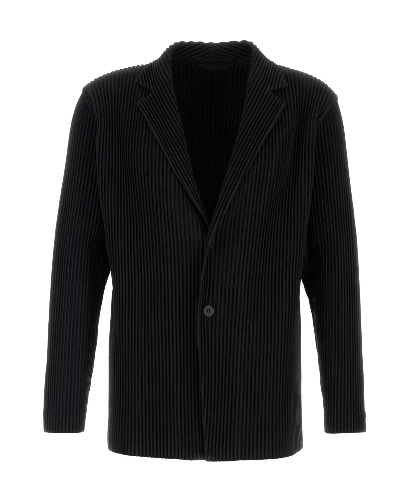 Homme Plissé Issey Miyake Black Polyester Blazer - BLACK