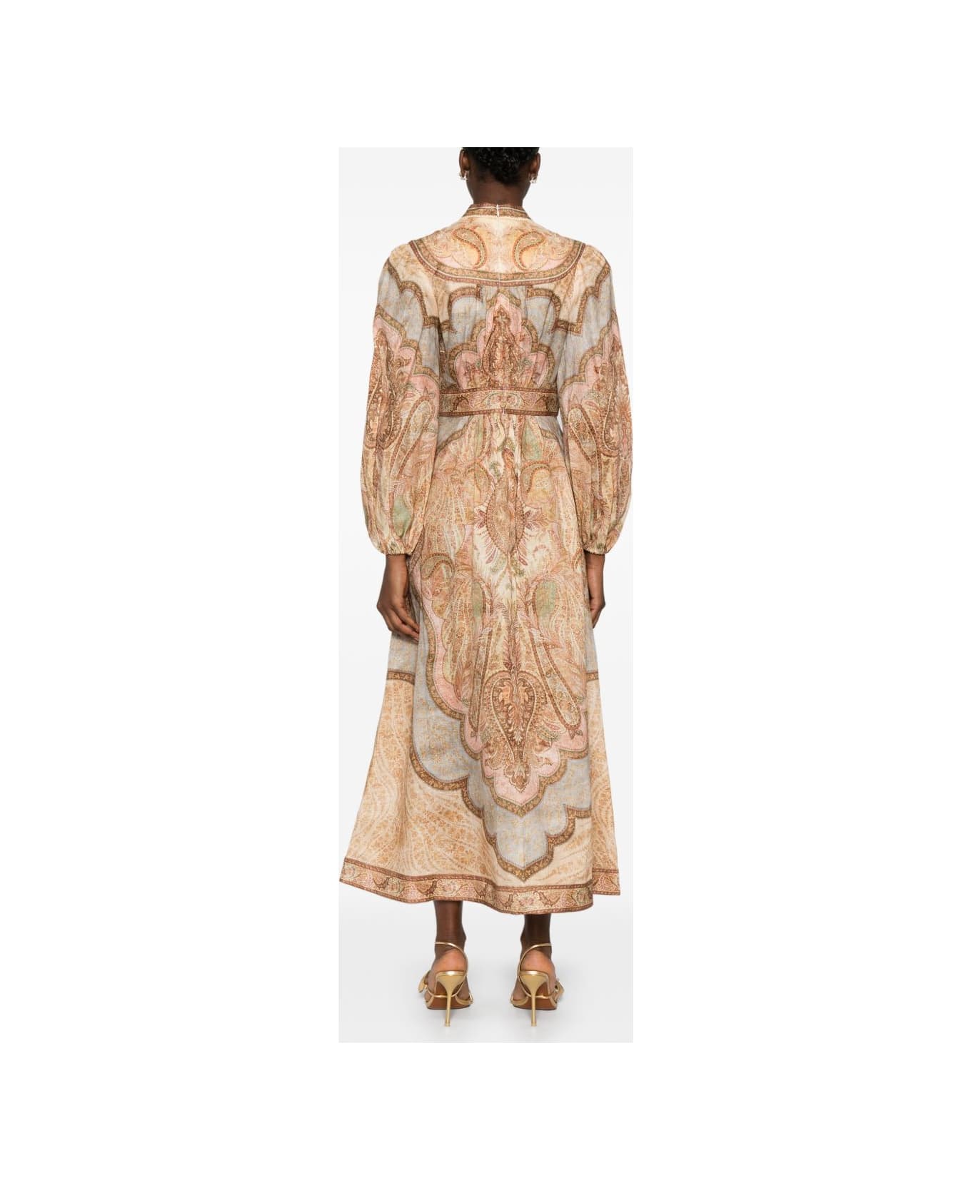 Zimmermann Wanderlust Linen Midi Dress - Beige