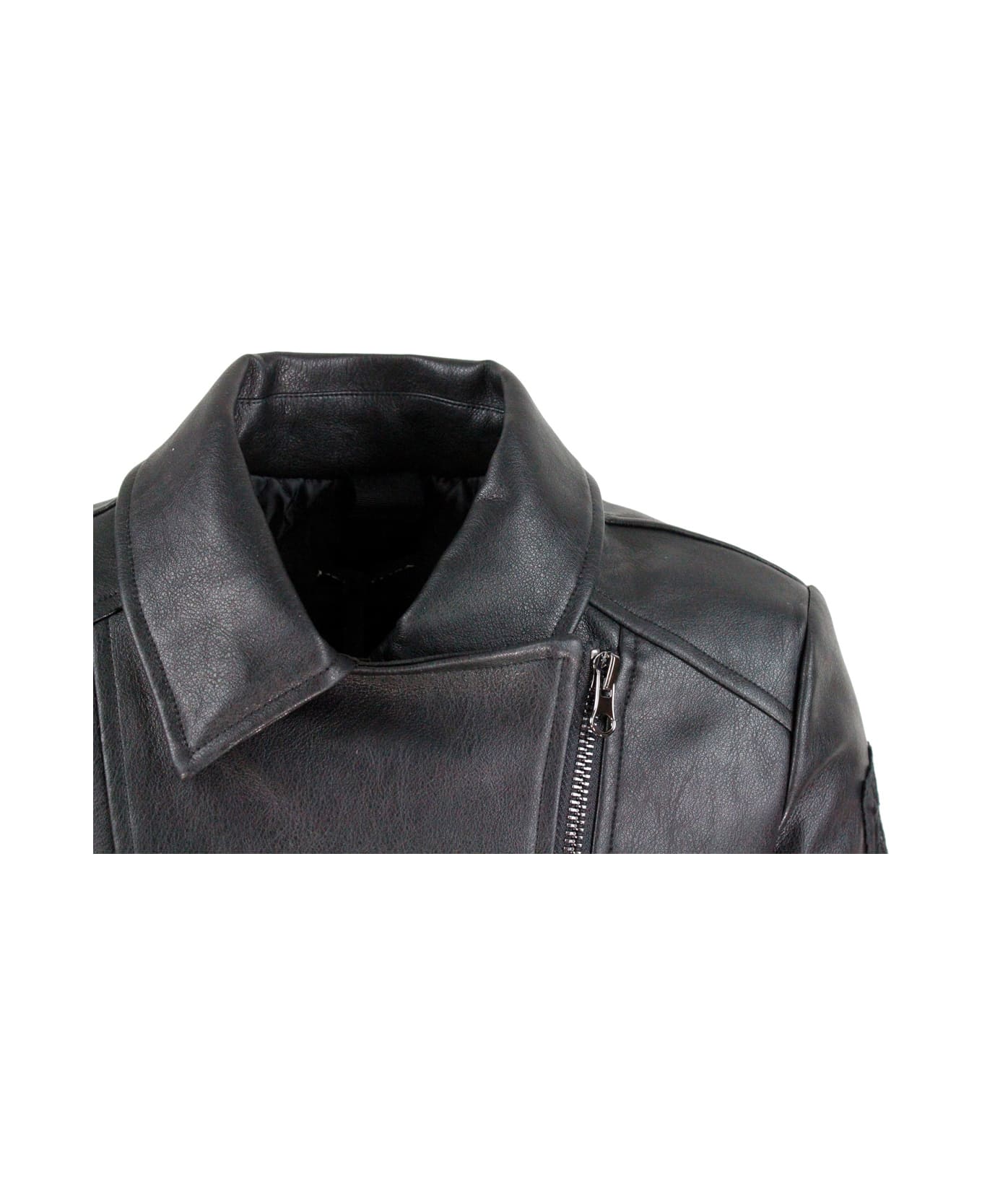 Monnalisa Leather Biker Jacket - Black