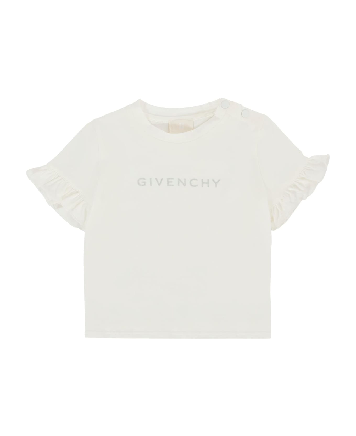 Givenchy Ivory T-shirt For Baby Girl With Logo - Ivory