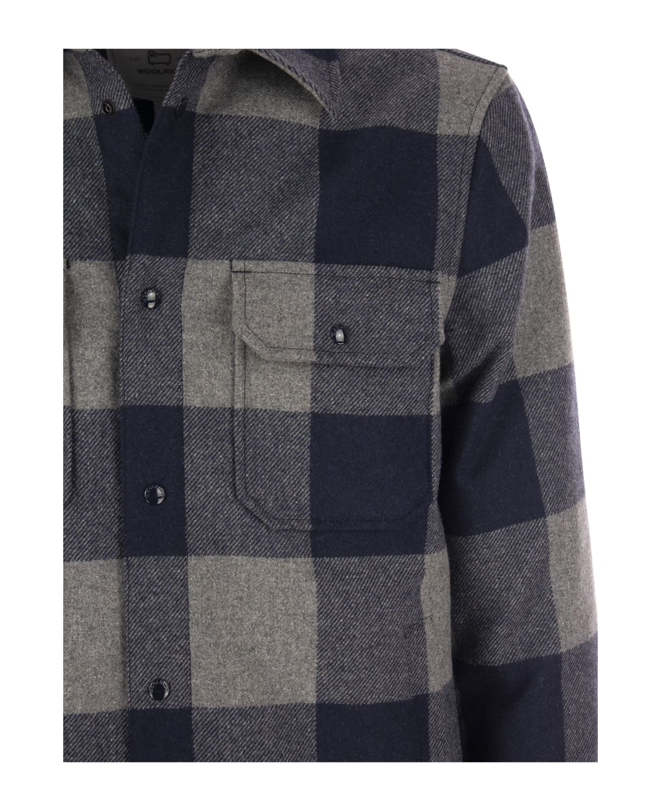 Woolrich Alaskan Two-tone Wool Shirt - Blue/grey