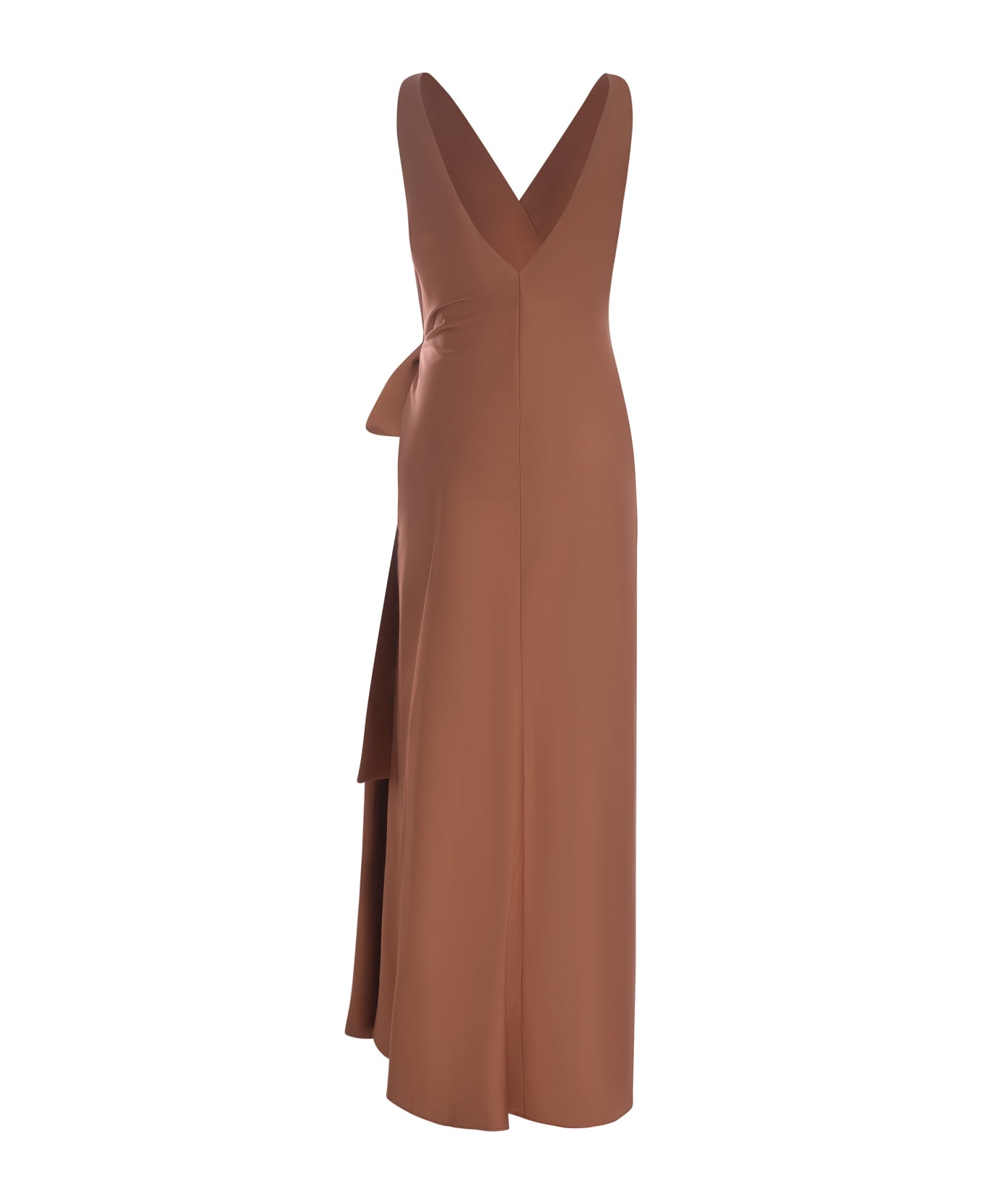 Pinko Long Dress Pinko "volpicella" Made Of Satin - Terracotta