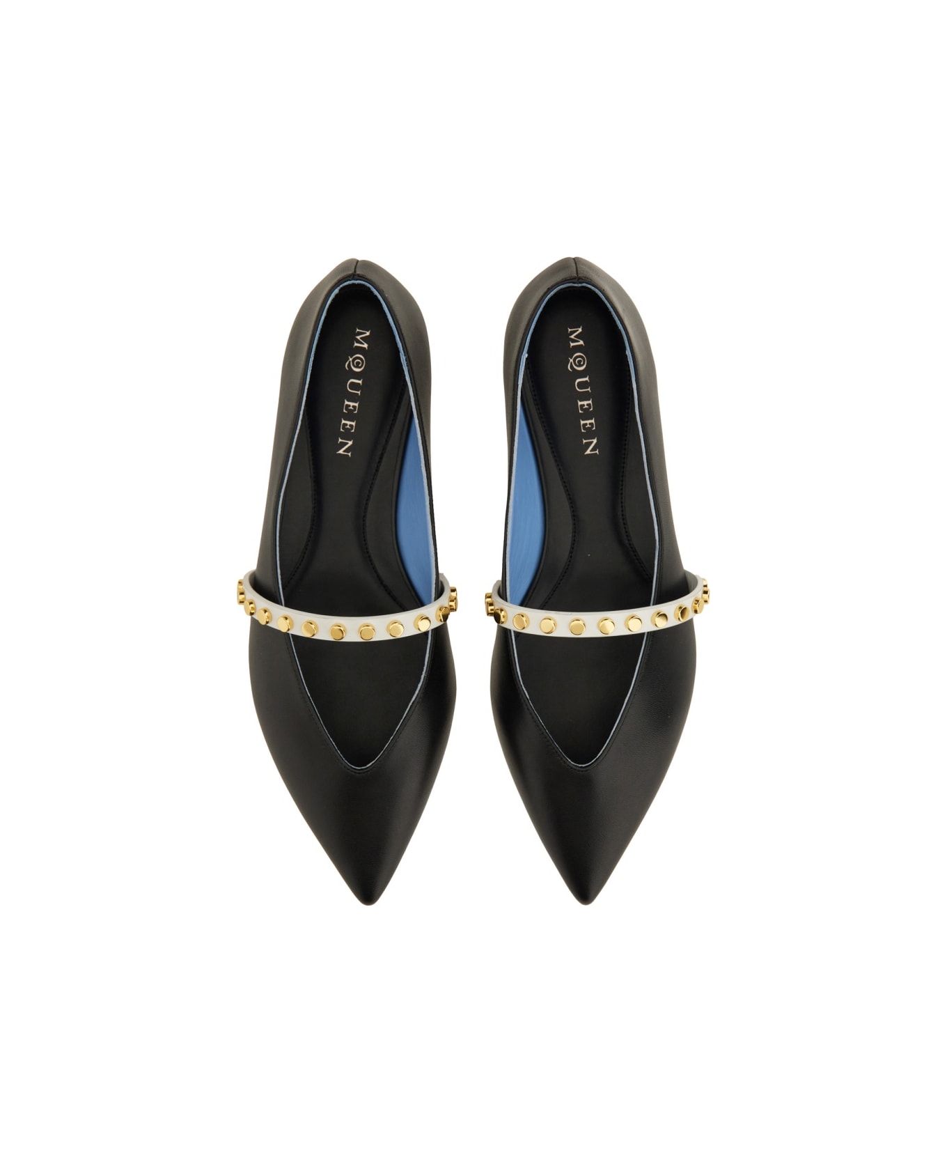 Alexander McQueen Leather Ballerina - BLACK フラットシューズ