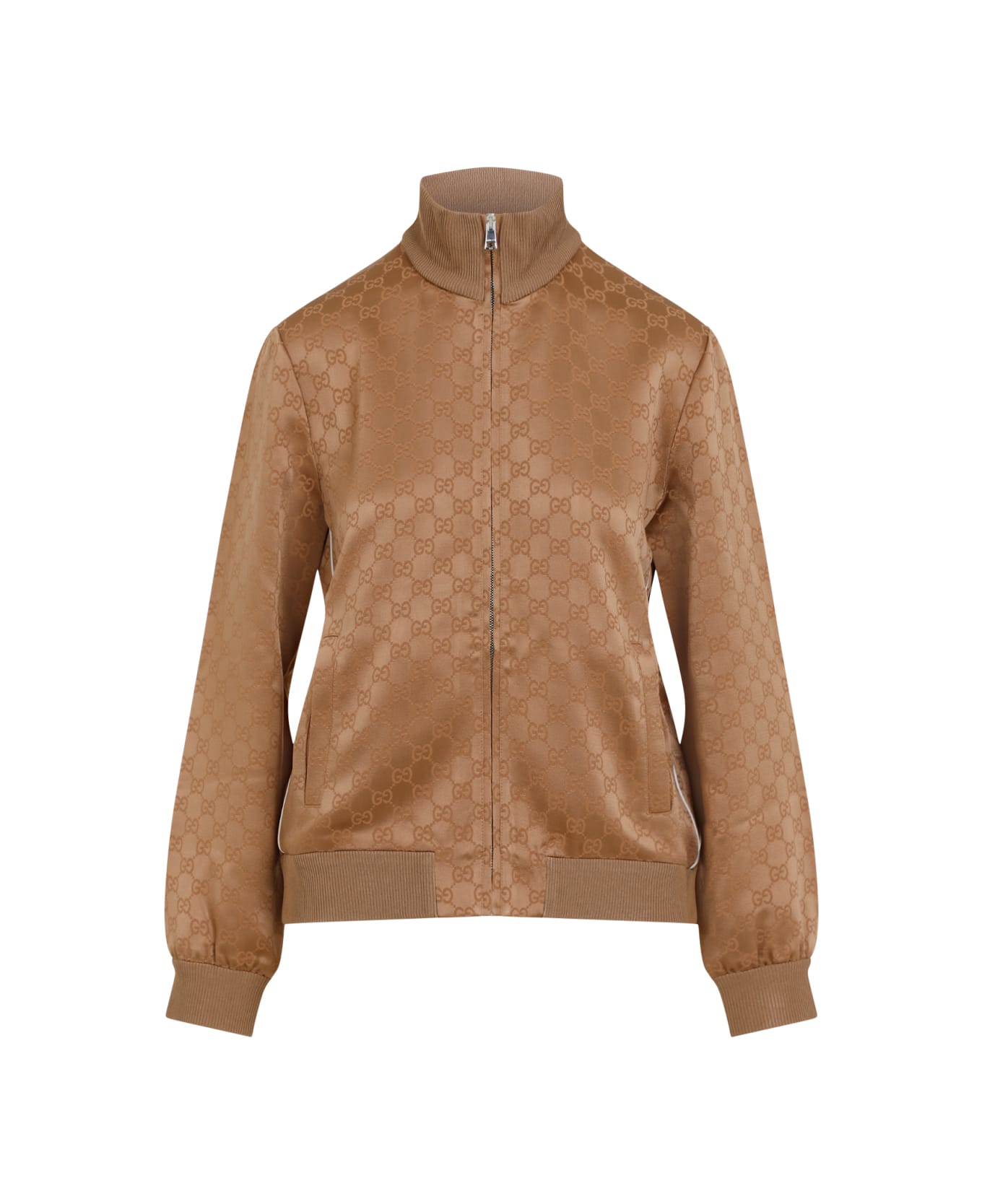 Gucci Long Sleeves Hoodie Zipped Jacket - Vintage Camel