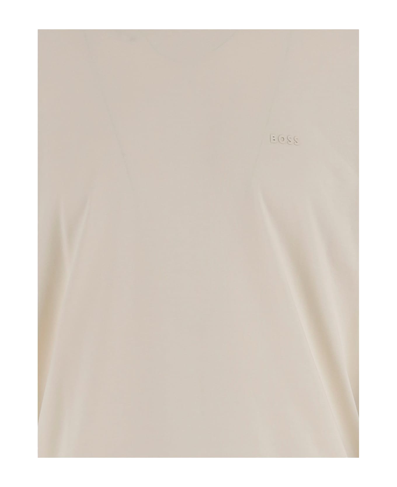Hugo Boss Cotton T-shirt With Logo - Ivory