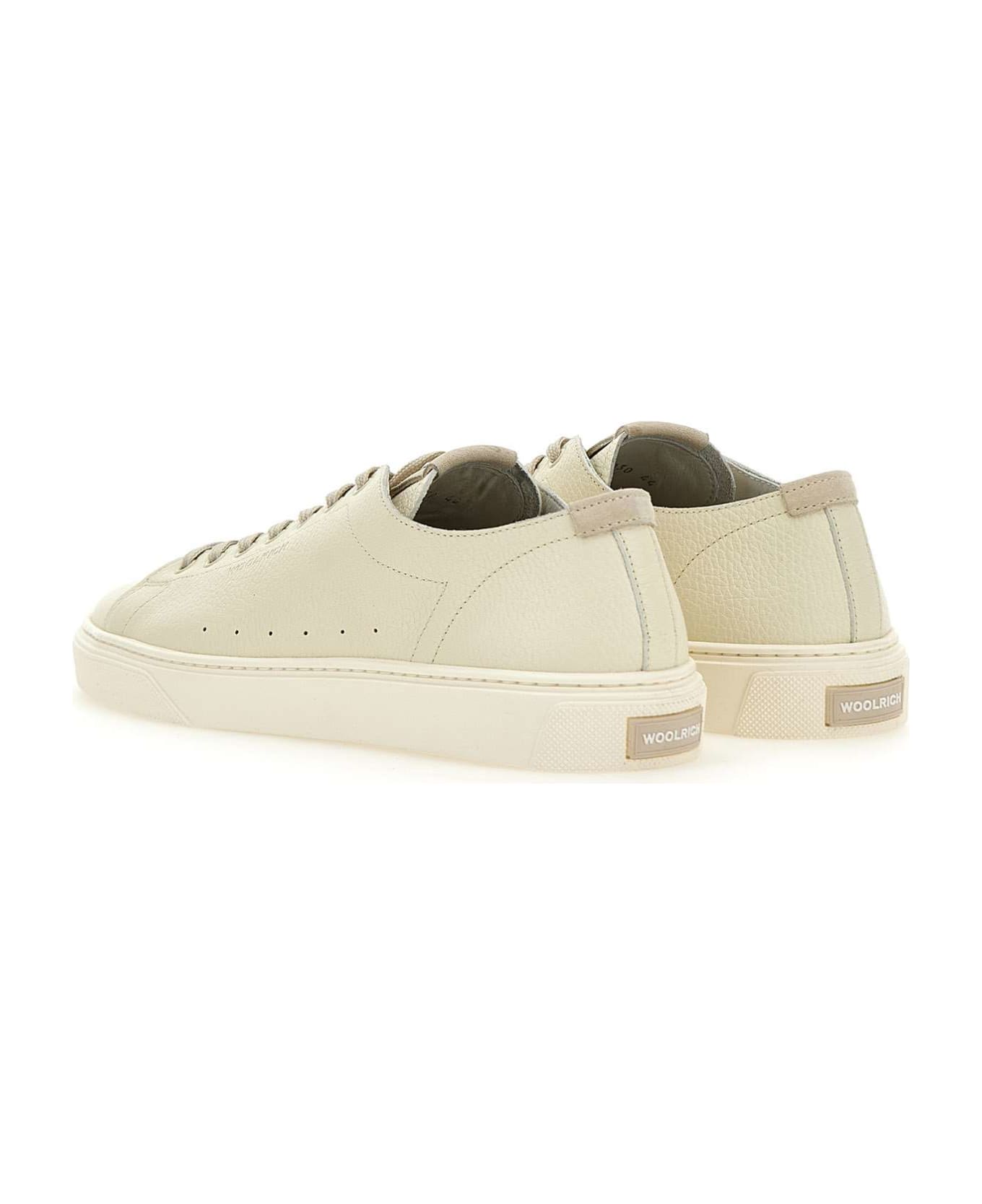 Woolrich "cloudcourt" Leather Sneakers - WHITE スニーカー