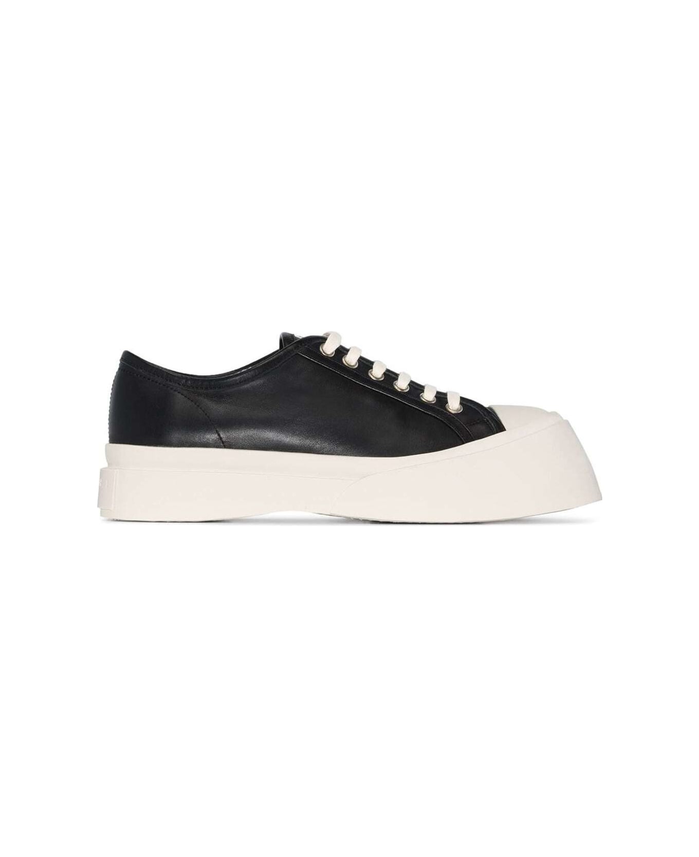 Marni Black Sneakers With Oversized Platform In Leather Woman - Black ウェッジシューズ