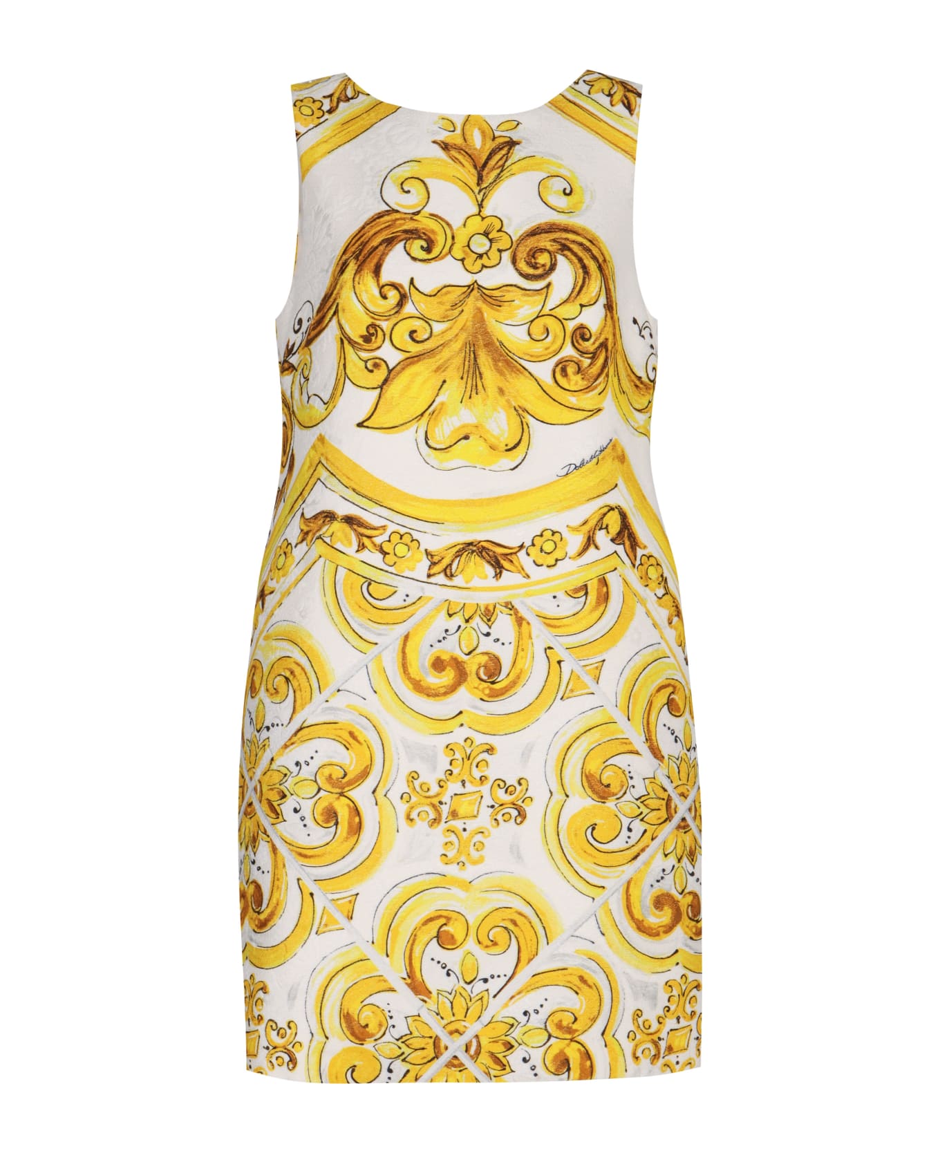 Dolce 
Gabbana Brocade Patterned Dress - White