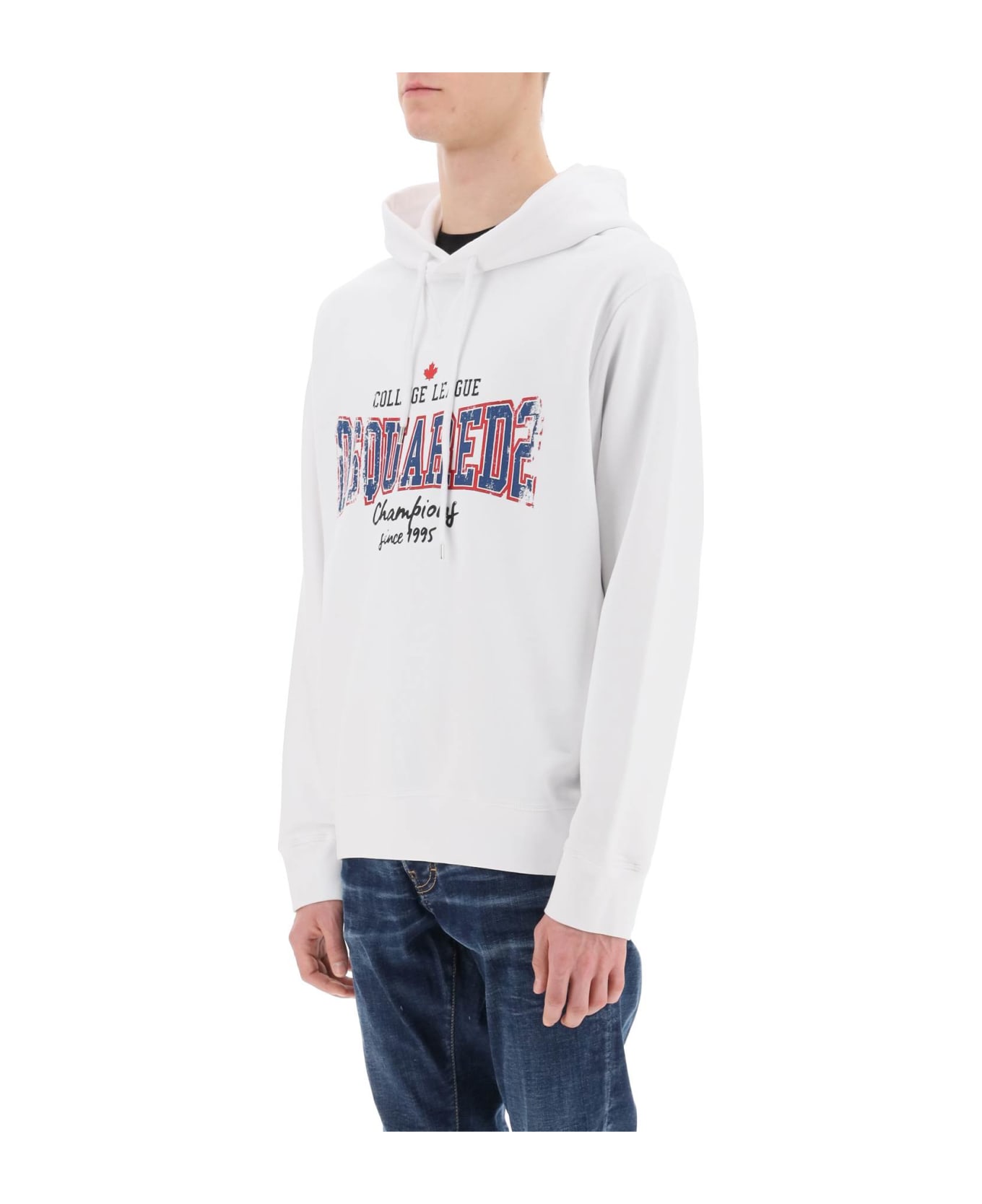 Dsquared2 College League Cool Fit Hoodie - WHITE (White)