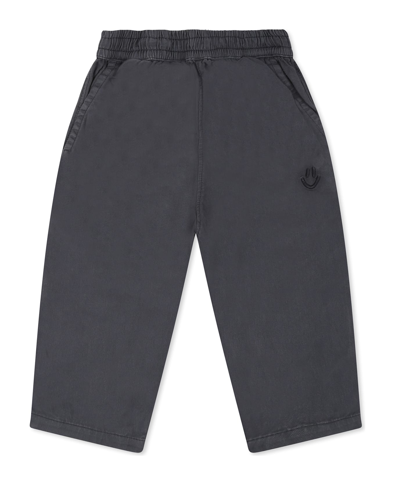 Molo Grey Trousers For Babykids With Logo - Black