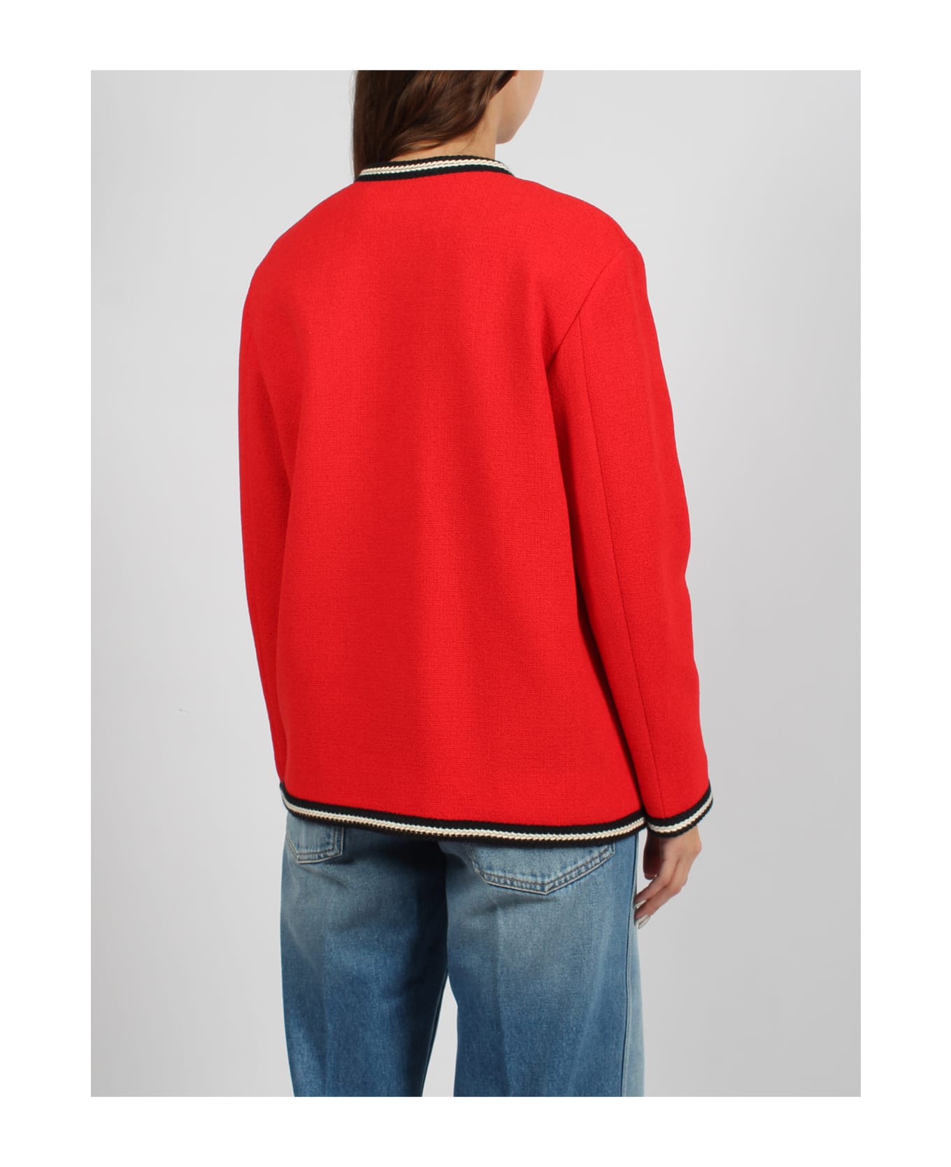 Gucci Round Interlocking G Tweed Jacket - Red ジャケット
