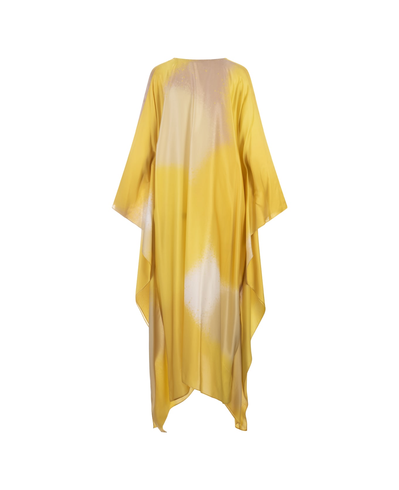 Gianluca Capannolo Long Silk Caftan In Shaded Yellow - Yellow